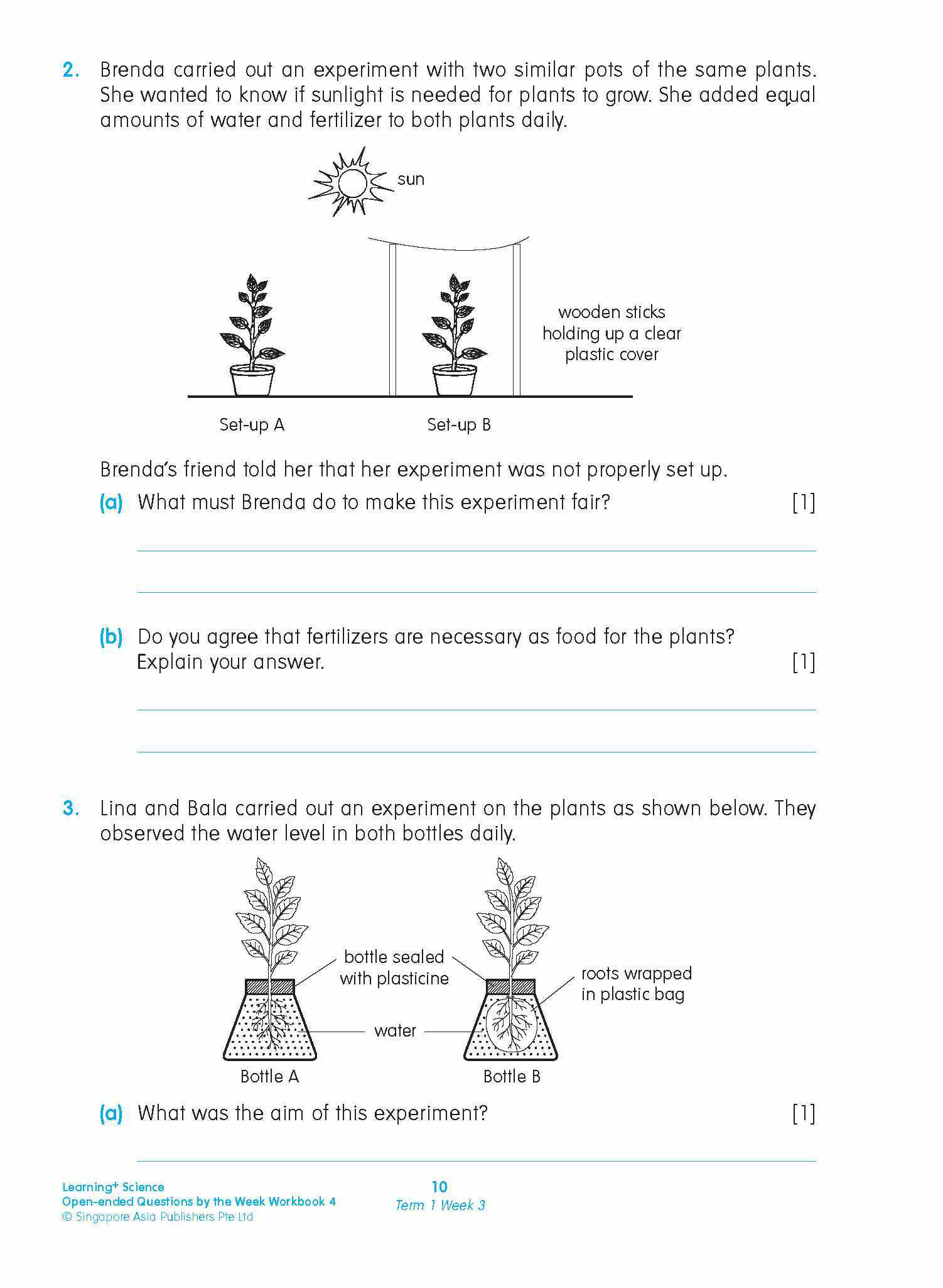 LEARNING+ SCIENCE Open-ended Questions by the WEEK Workbook 4