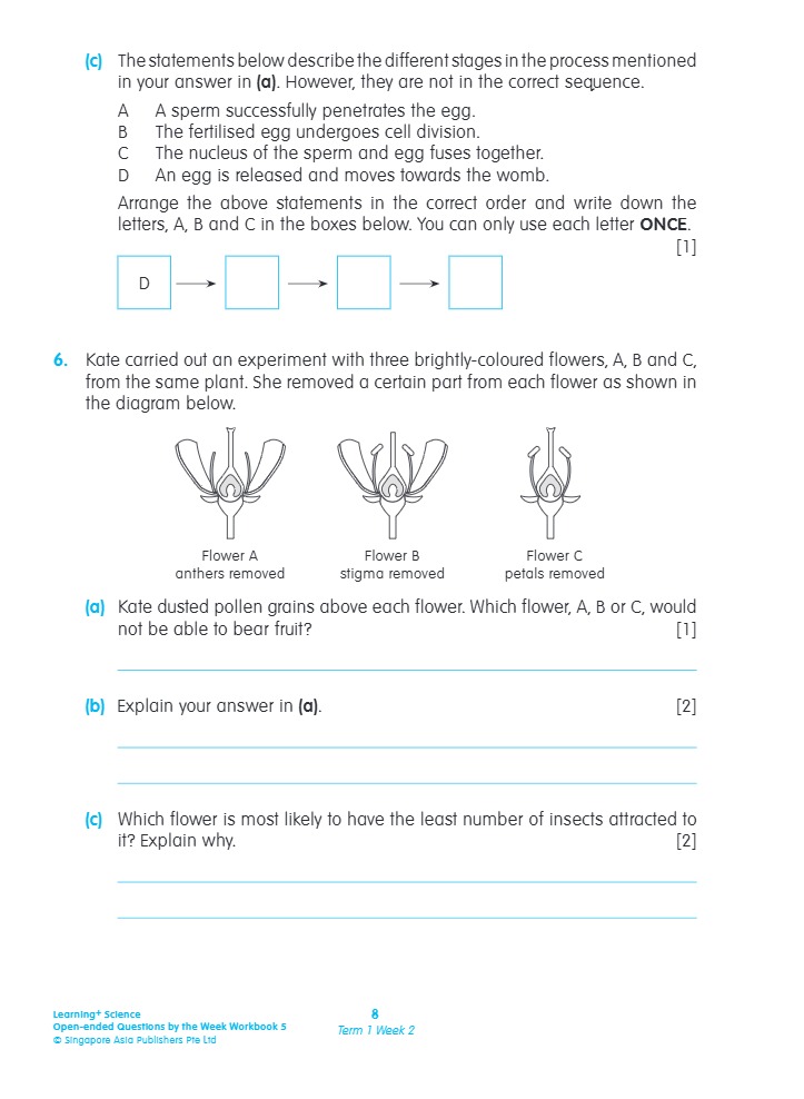 LEARNING+ SCIENCE Open-ended Questions by the WEEK Workbook 5
