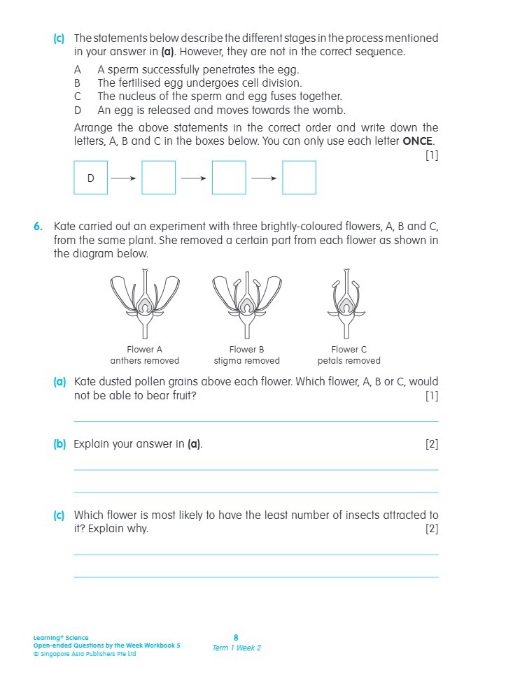 LEARNING+ SCIENCE Open-ended Questions by the WEEK Workbook 5