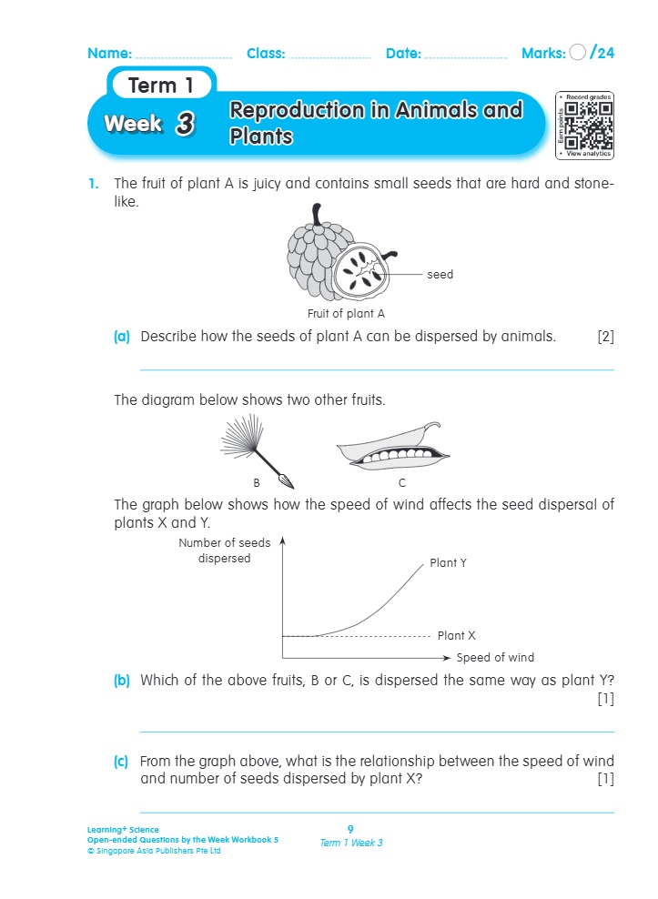LEARNING+ SCIENCE Open-ended Questions by the WEEK Workbook 5