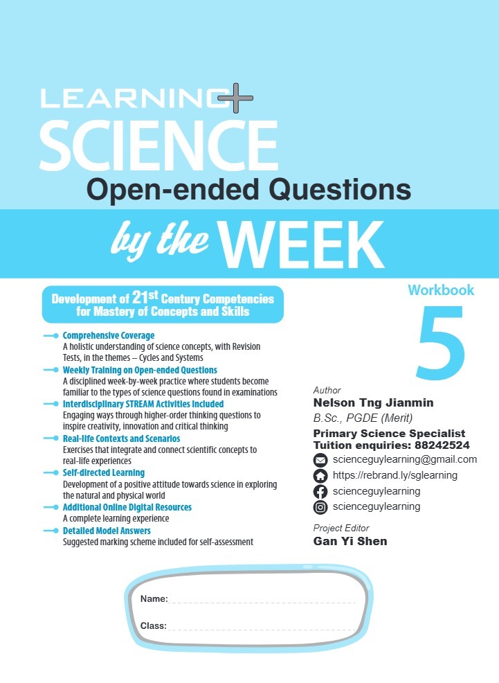 LEARNING+ SCIENCE Open-ended Questions by the WEEK Workbook 5