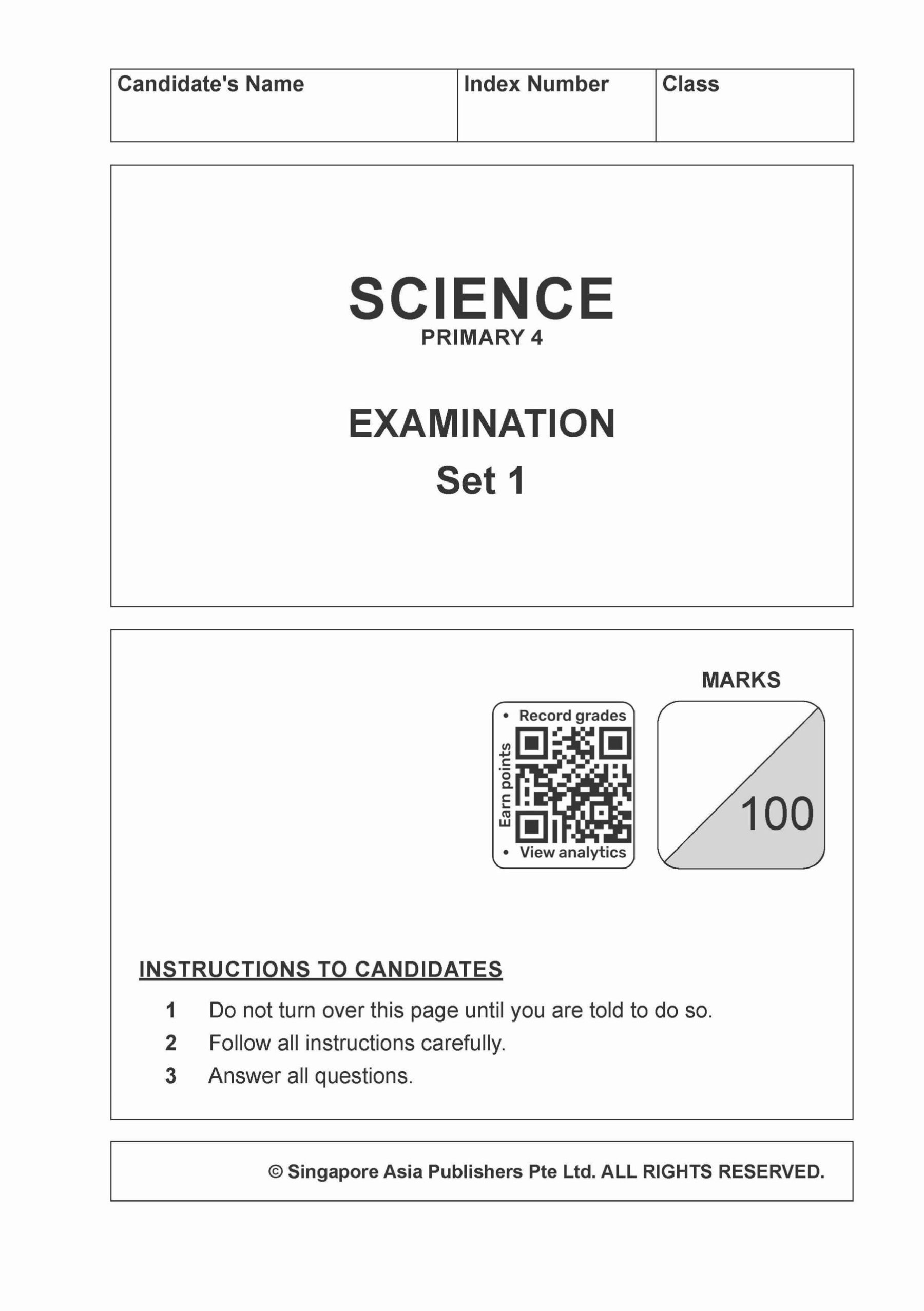 Conquer Science Primary 4 Simulated Examination Papers
