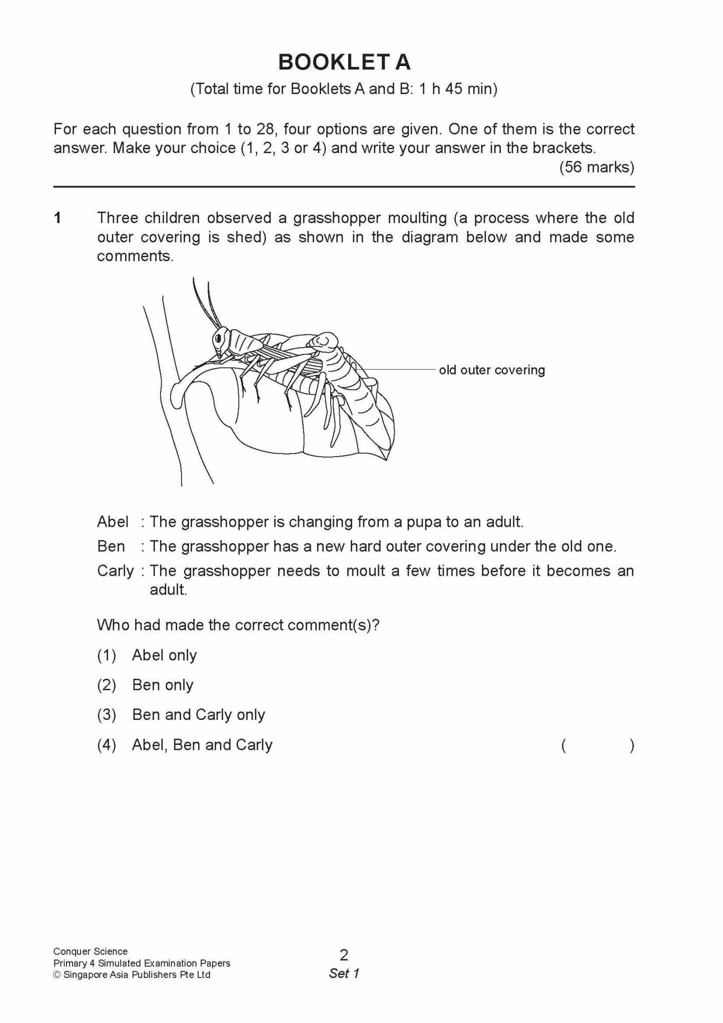 Conquer Science Primary 4 Simulated Examination Papers