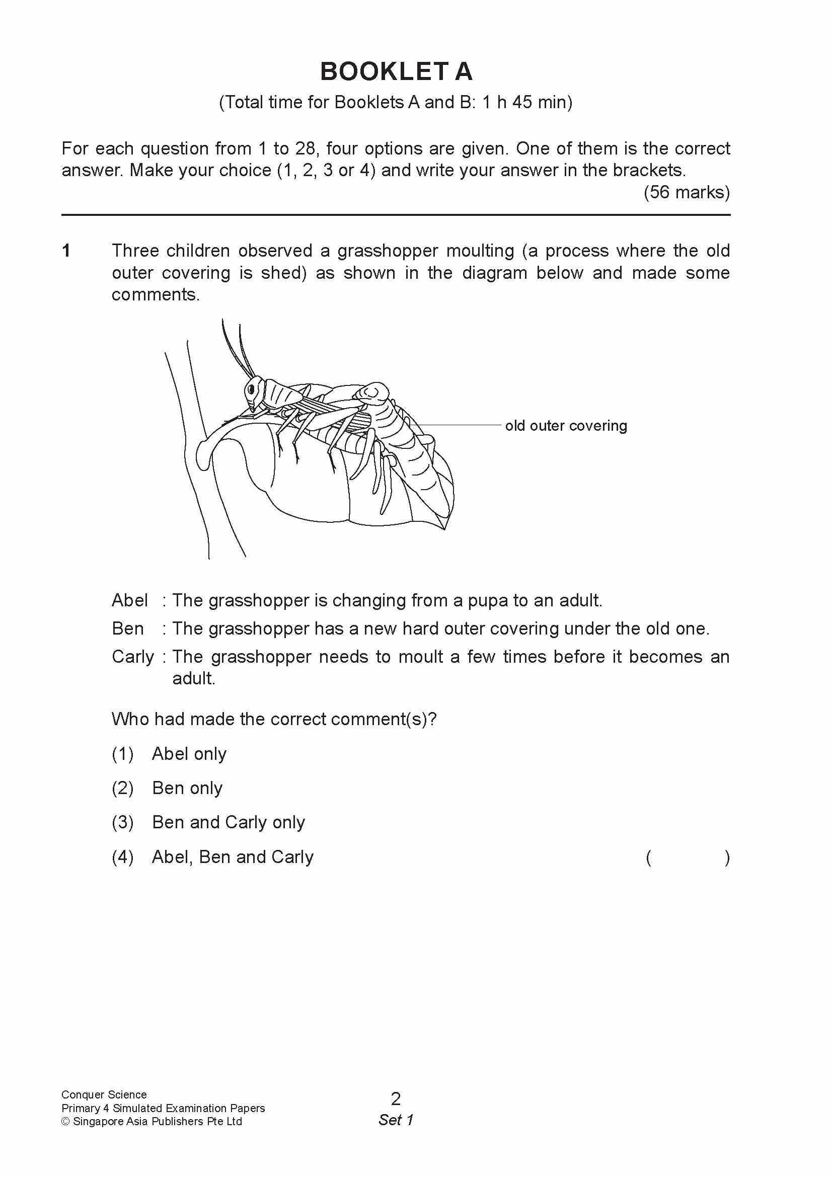 Conquer Science Primary 4 Simulated Examination Papers