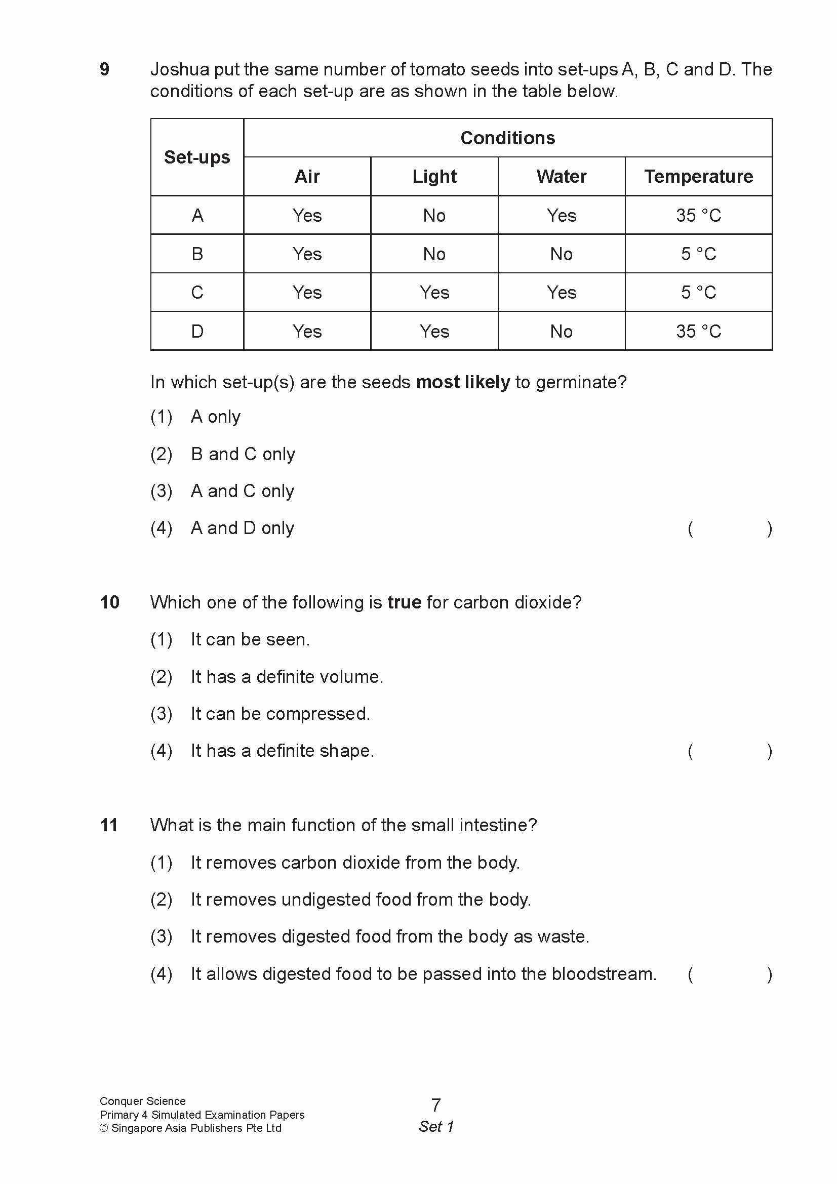 Conquer Science Primary 4 Simulated Examination Papers