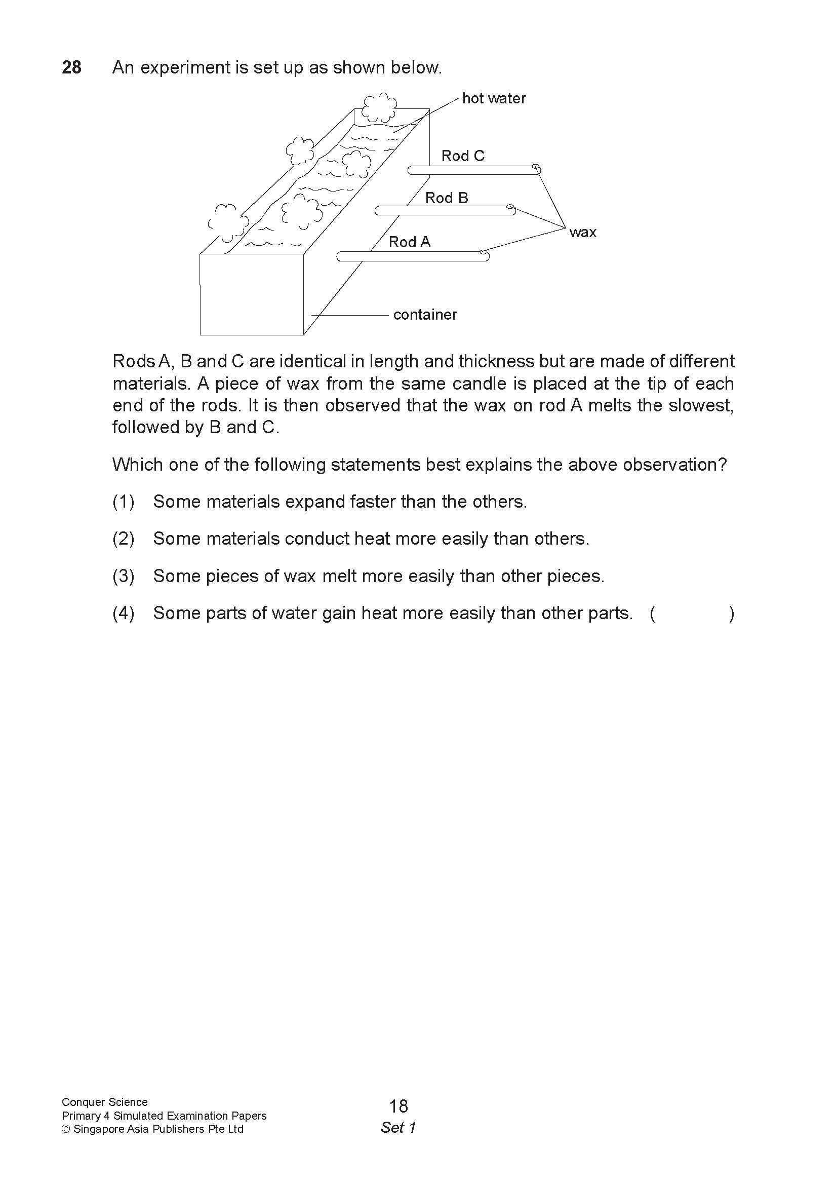 Conquer Science Primary 4 Simulated Examination Papers