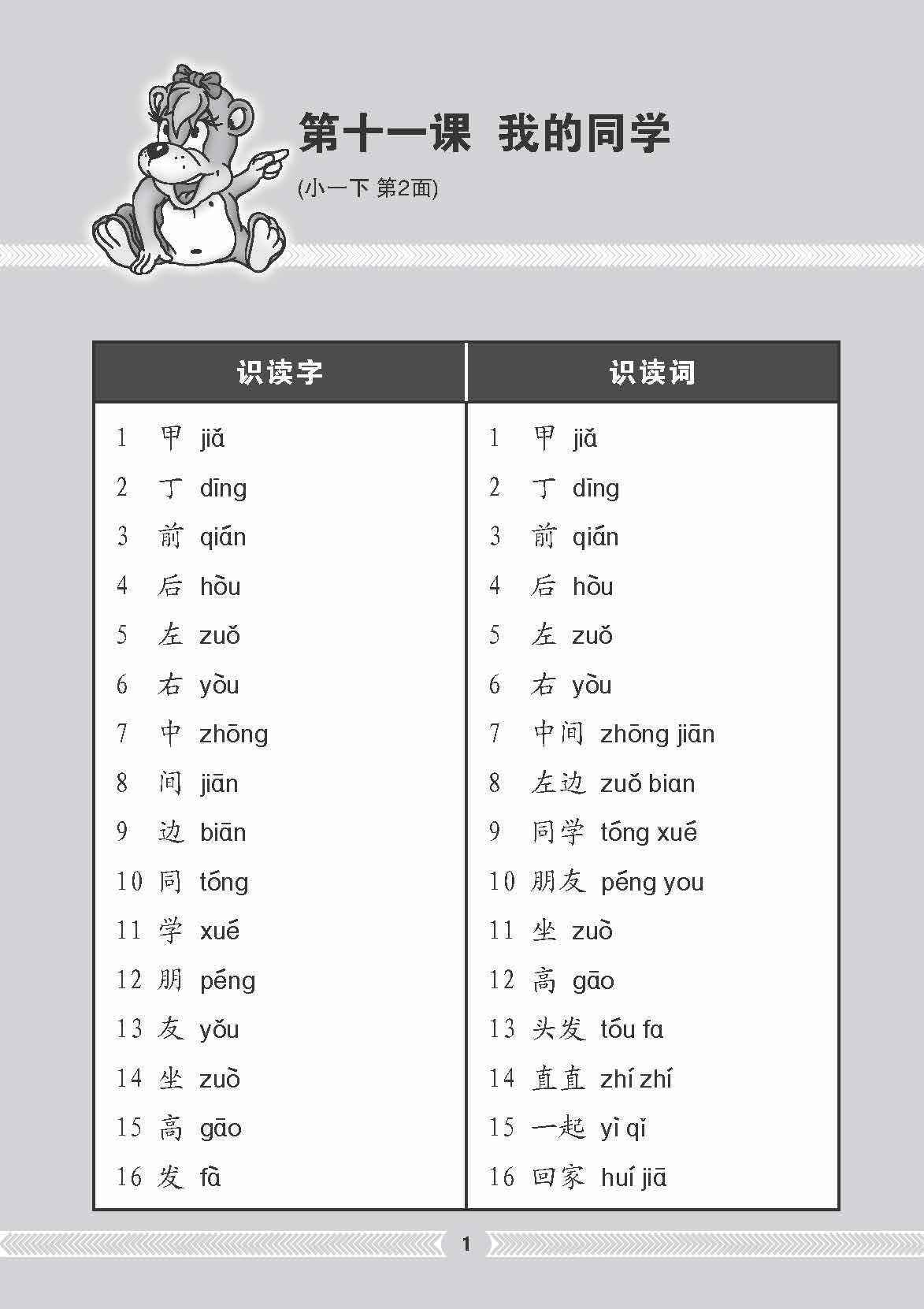 小一高级华文课文字词手册 1B (A HANDBOOK OF HIGHER CHINESE VOCABULARY FOR PRIMARY 1B)