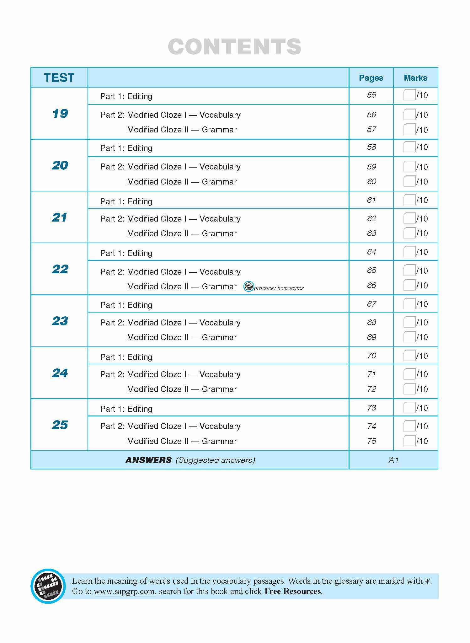 Upper Secondary N(T) English Editing and Modified Cloze