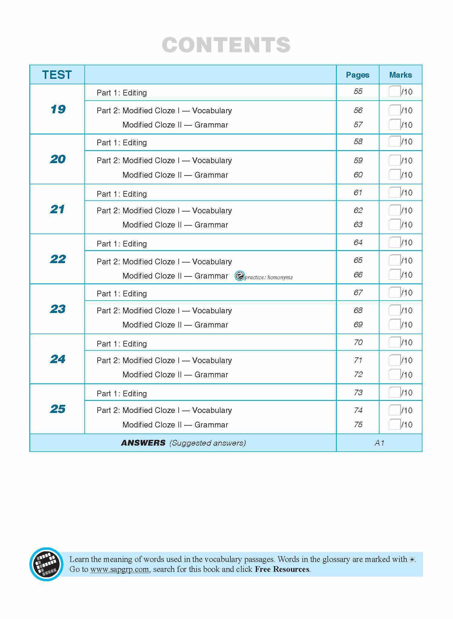 Upper Secondary N(T) English Editing and Modified Cloze