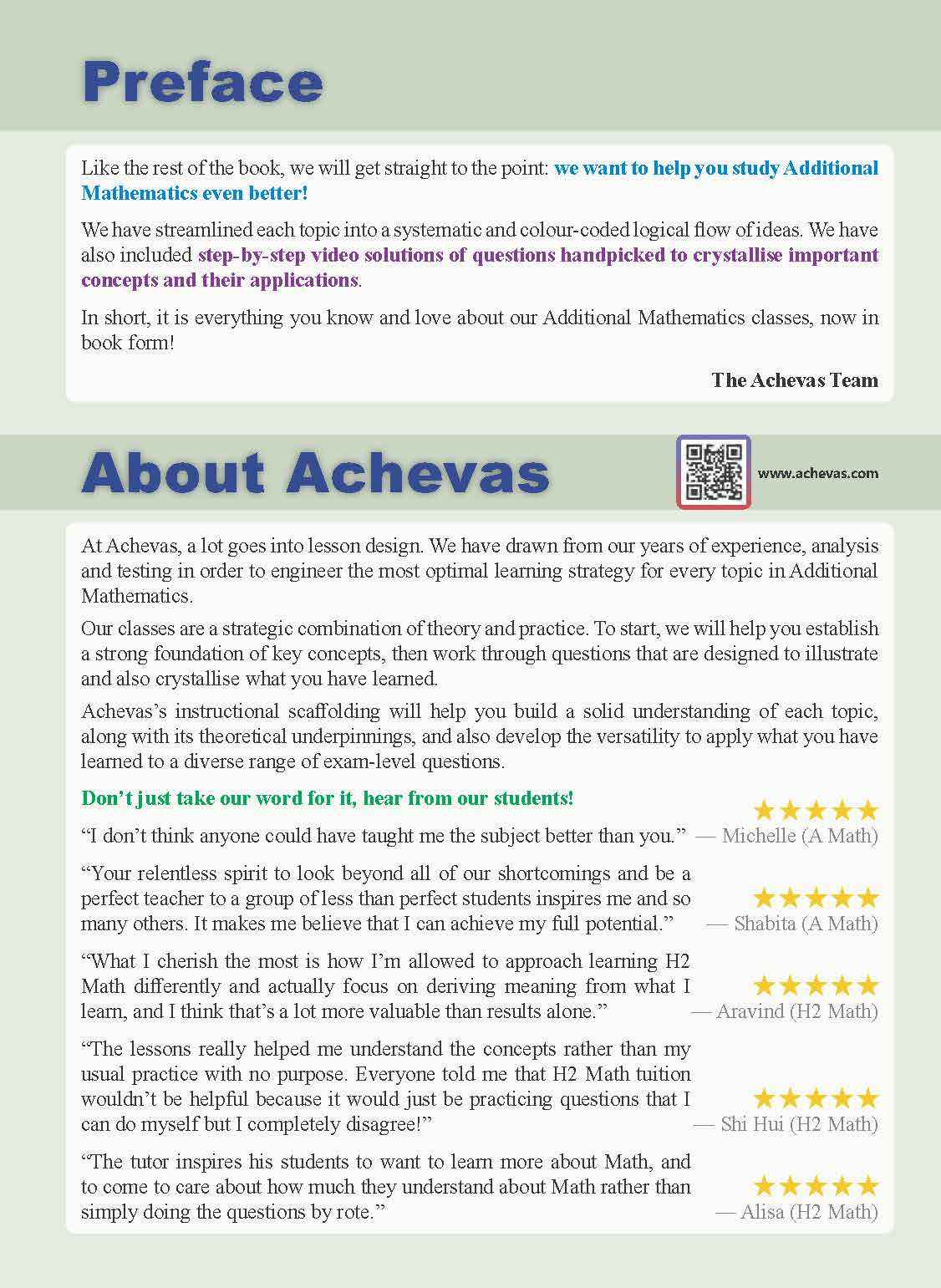 Notes+ with Achevas Indispensable Outlines for Additional Mathematics