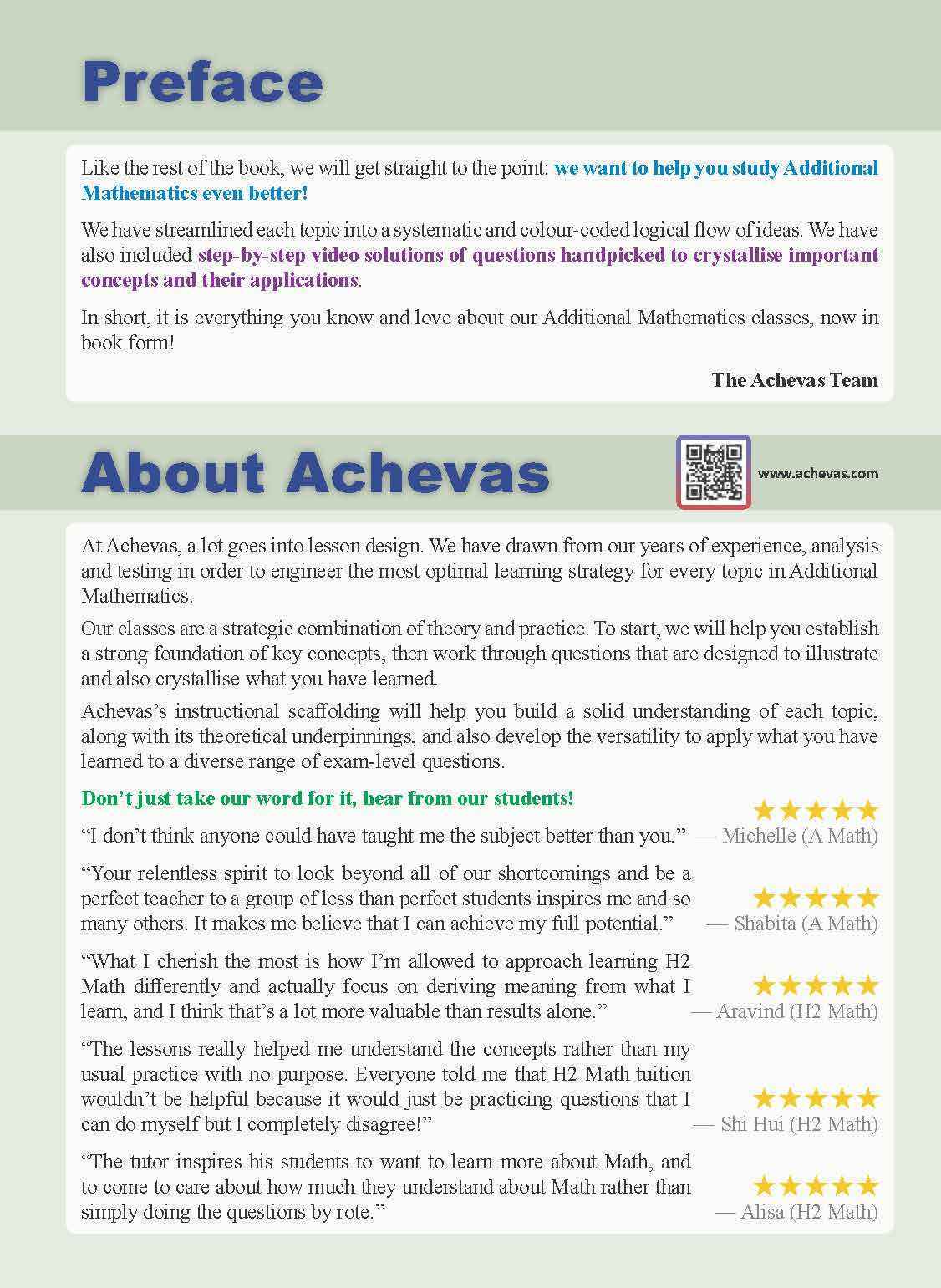 Notes+ with Achevas Indispensable Outlines for Additional Mathematics