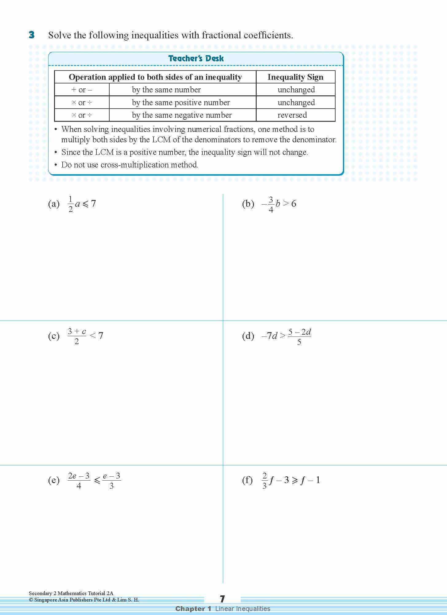 Secondary 2 Mathematics Tutorial 2A [G3]