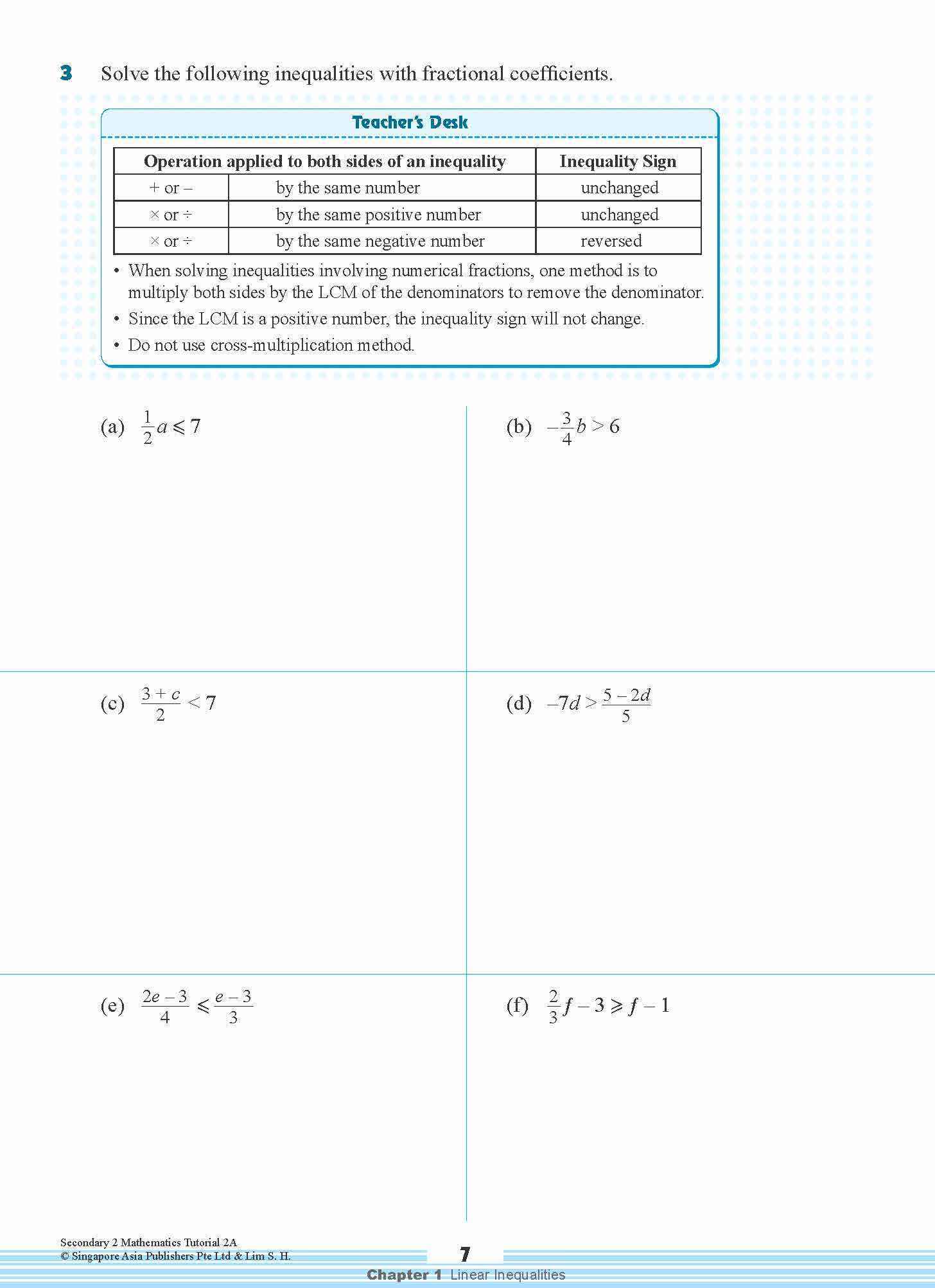 Secondary 2 Mathematics Tutorial 2A [G3]