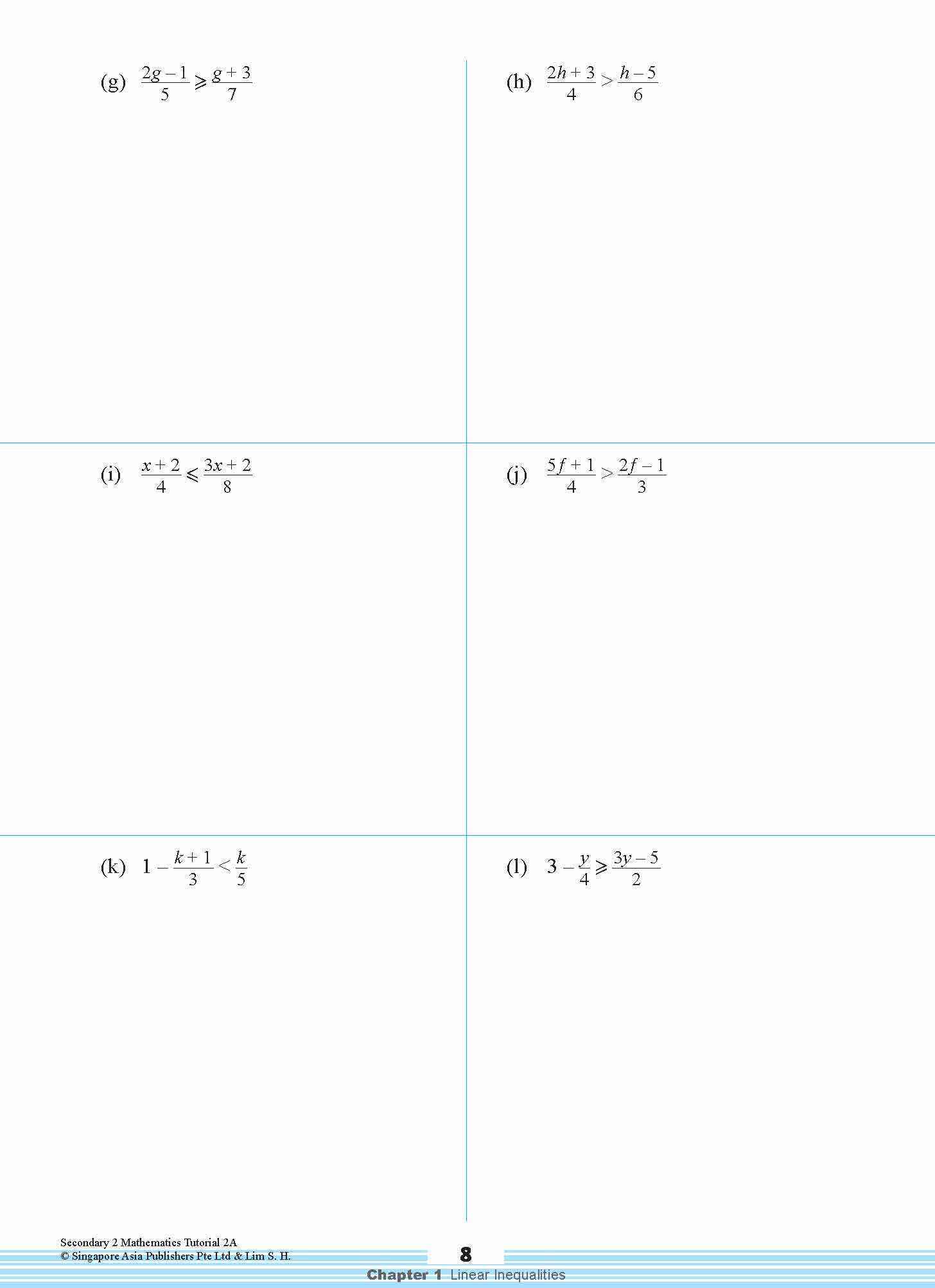 Secondary 2 Mathematics Tutorial 2A [G3]