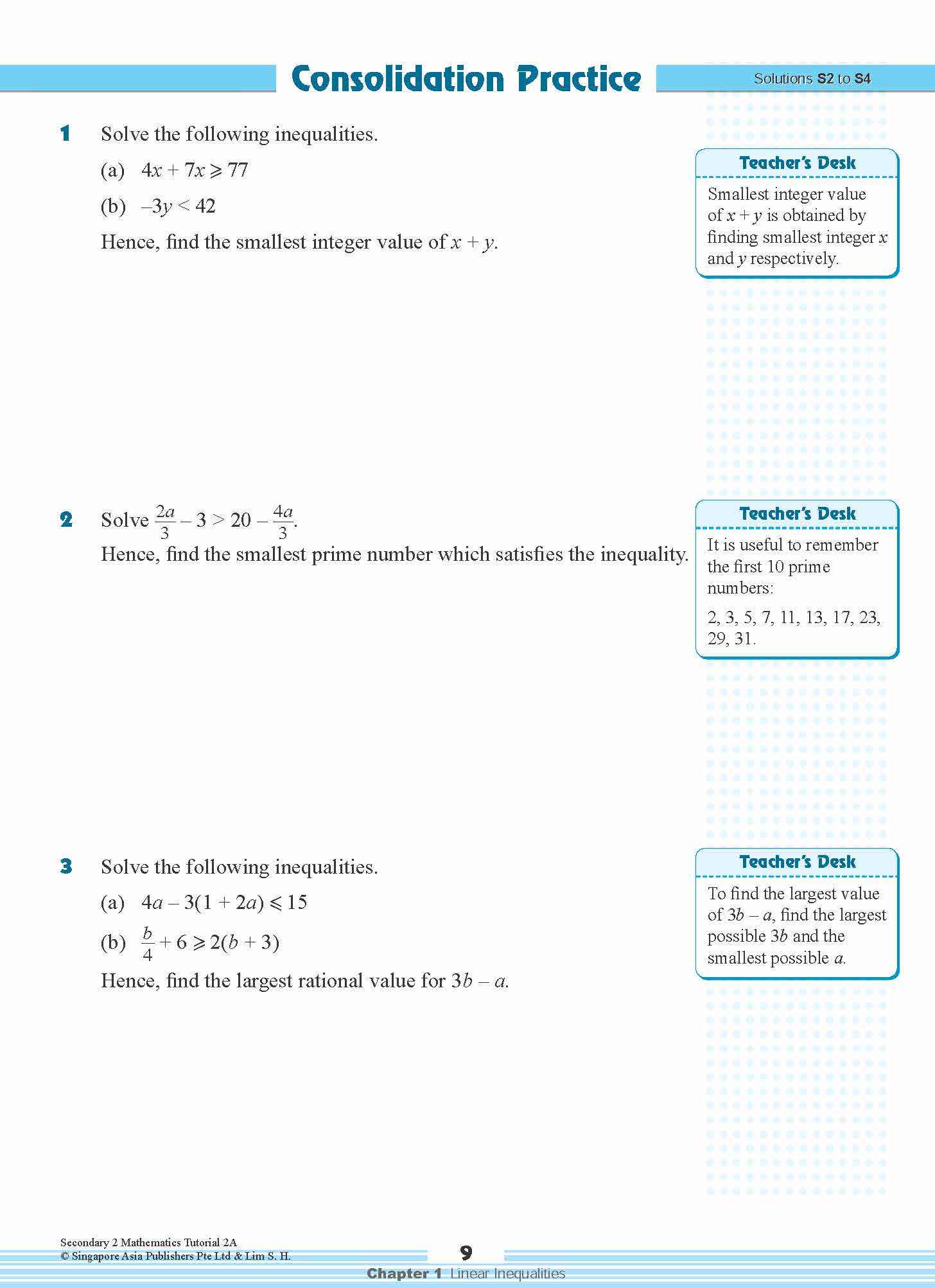Secondary 2 Mathematics Tutorial 2A [G3]