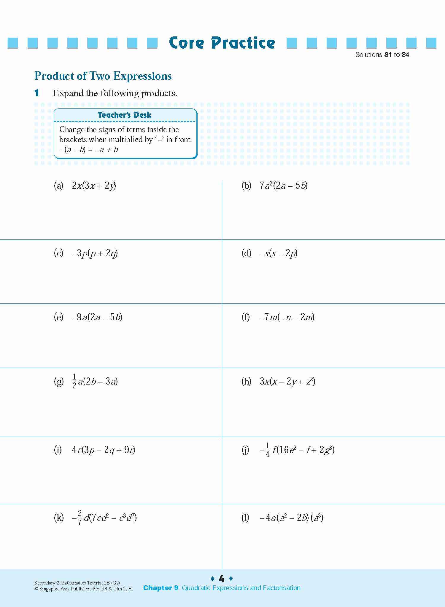 Secondary 2 Mathematics Tutorial 2B [G2]