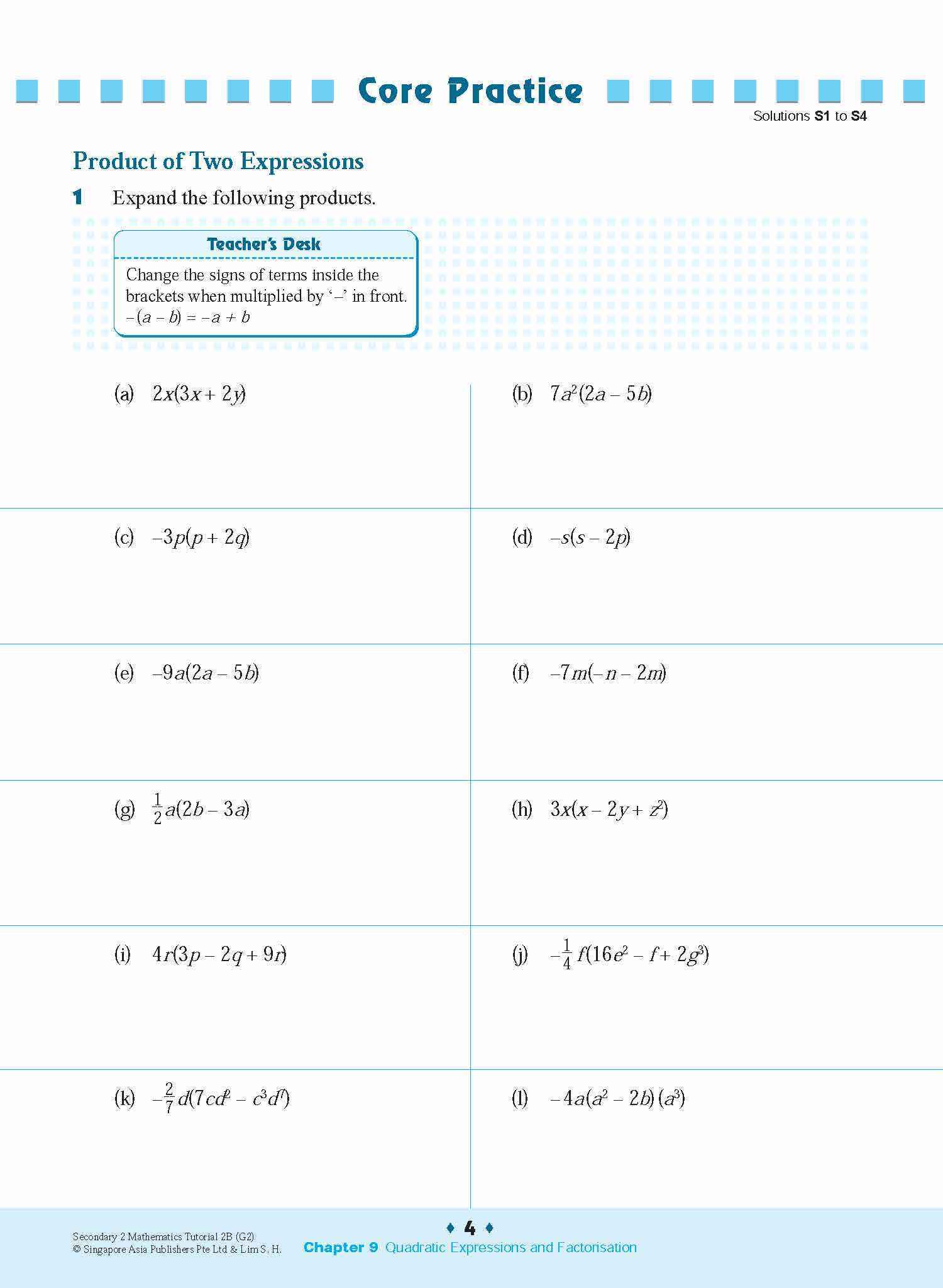 Secondary 2 Mathematics Tutorial 2B [G2]