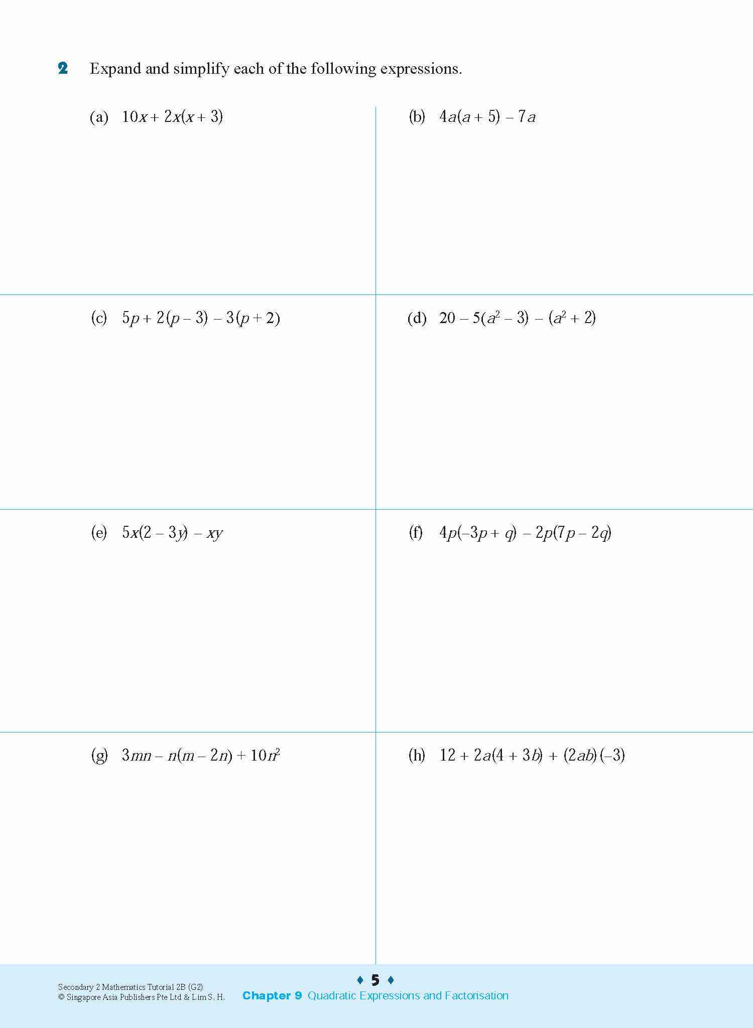 Secondary 2 Mathematics Tutorial 2B [G2]
