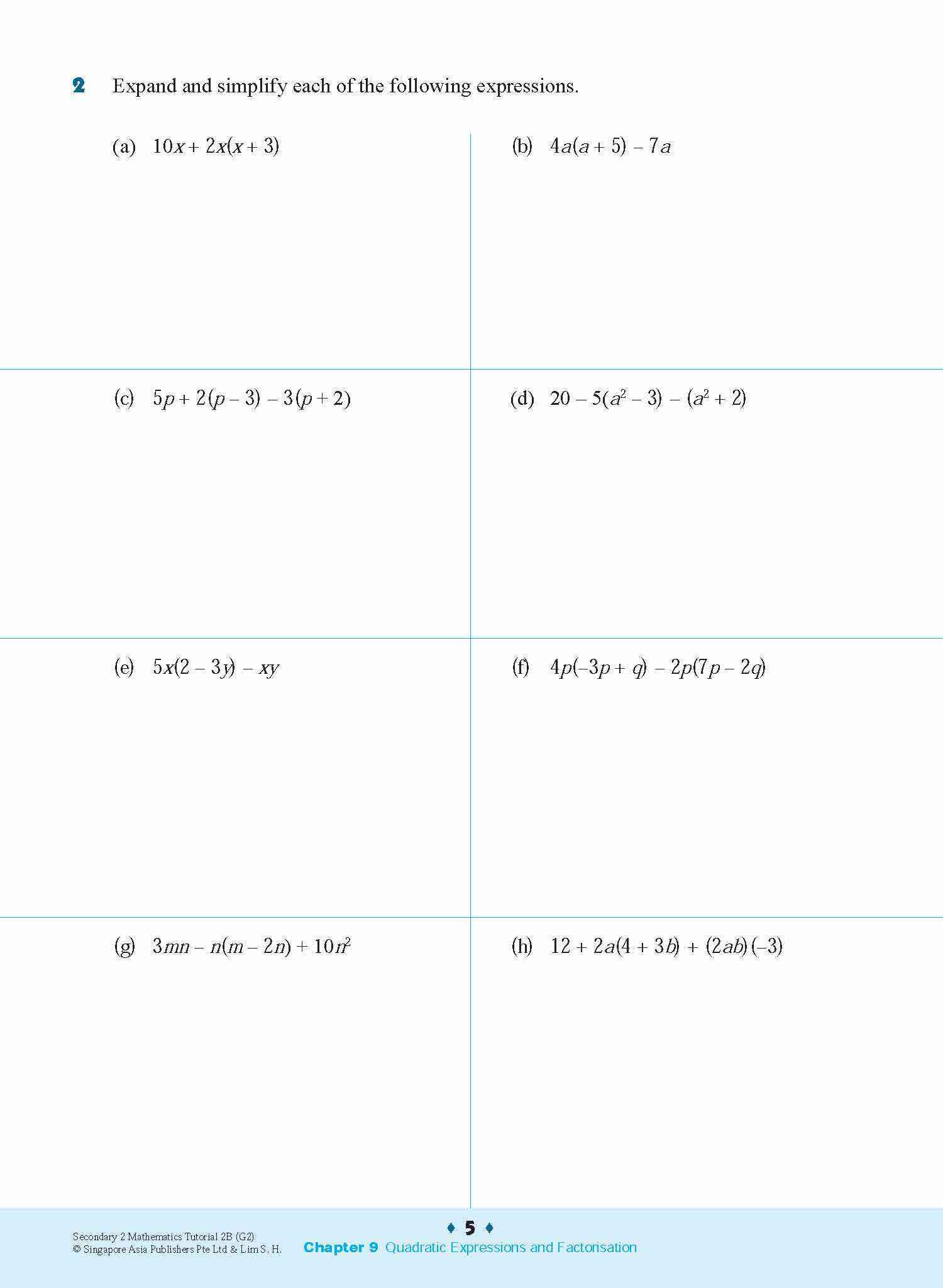 Secondary 2 Mathematics Tutorial 2B [G2]