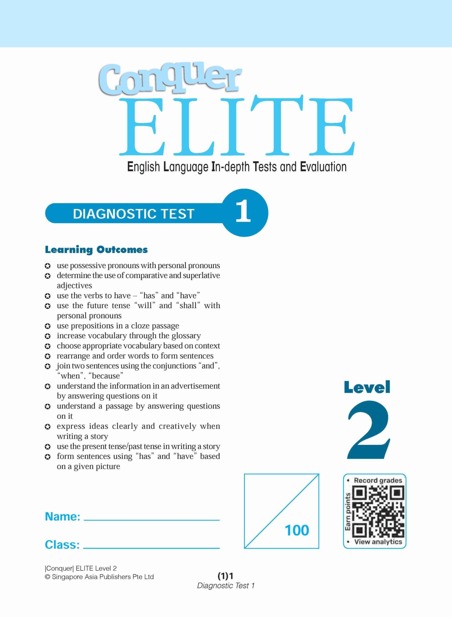 Conquer ELITE (English Language In-depth Tests and Evaluation) PRIMARY LEVEL 2