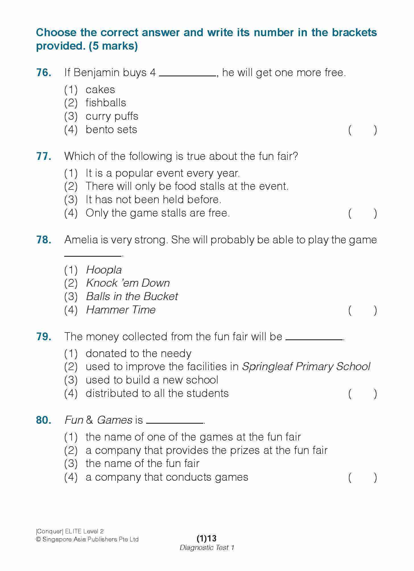 Conquer ELITE (English Language In-depth Tests and Evaluation) PRIMARY LEVEL 2