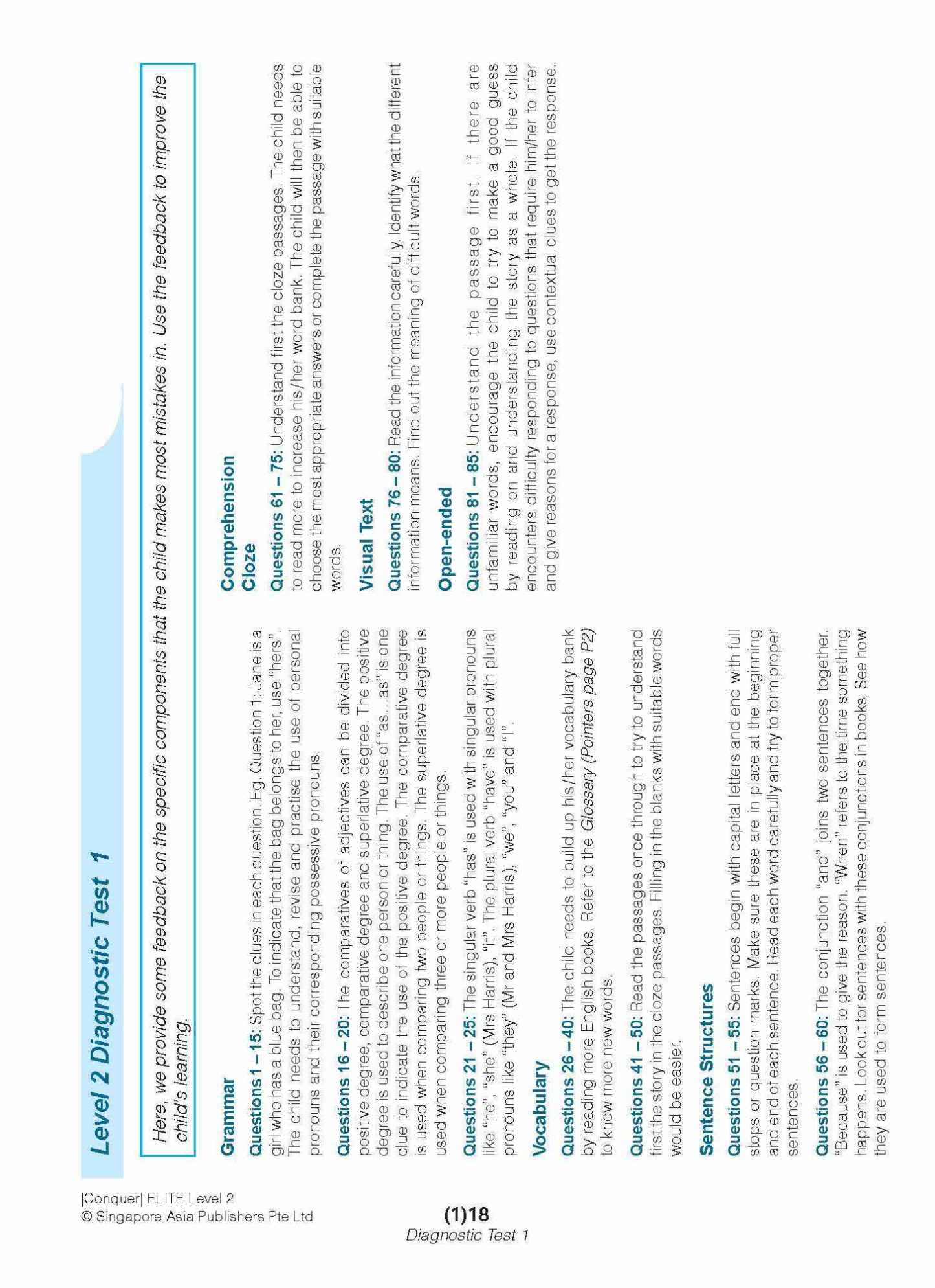 Conquer ELITE (English Language In-depth Tests and Evaluation) PRIMARY LEVEL 2