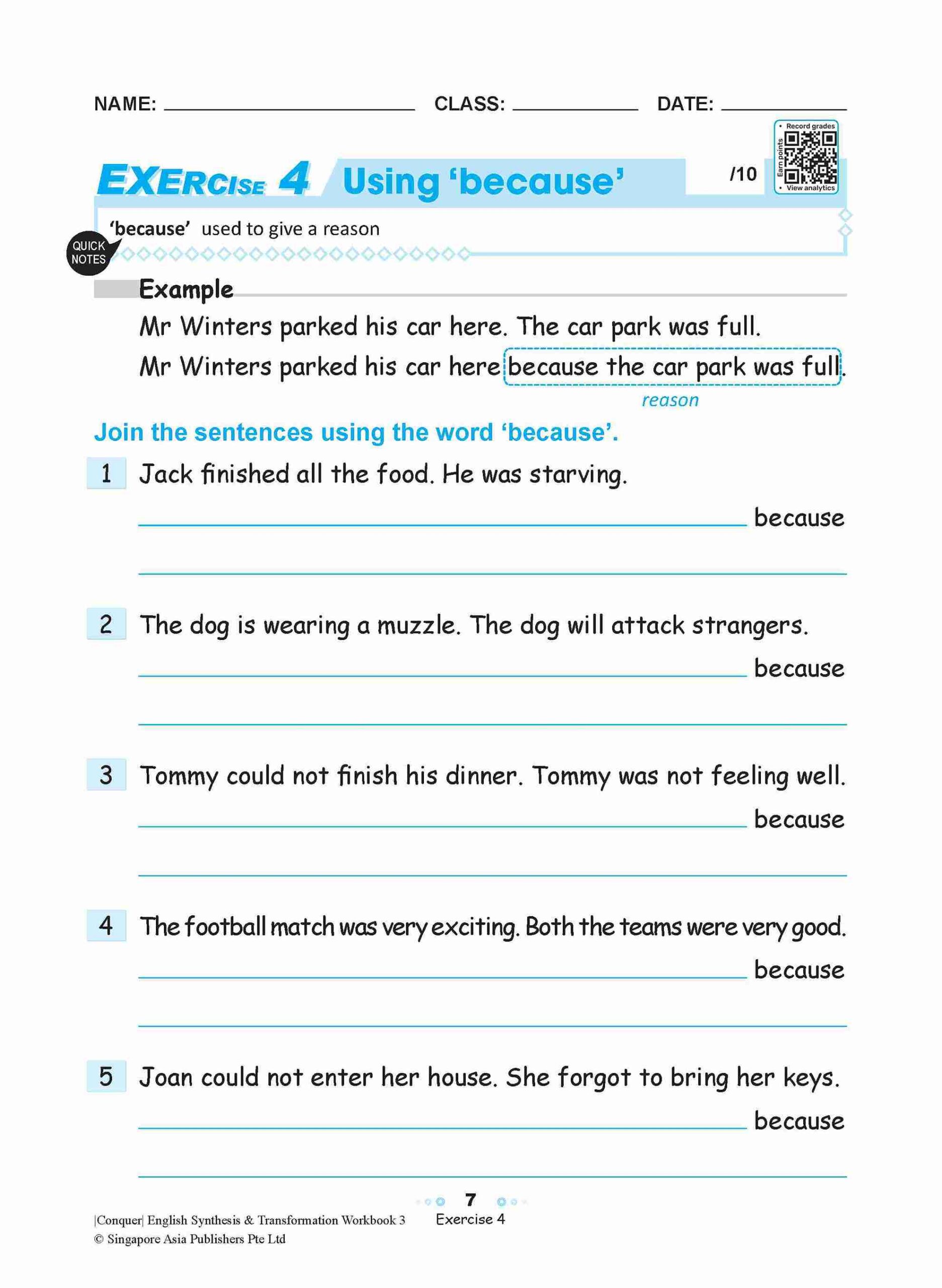 Conquer English Synthesis & Transformation Workbook 3