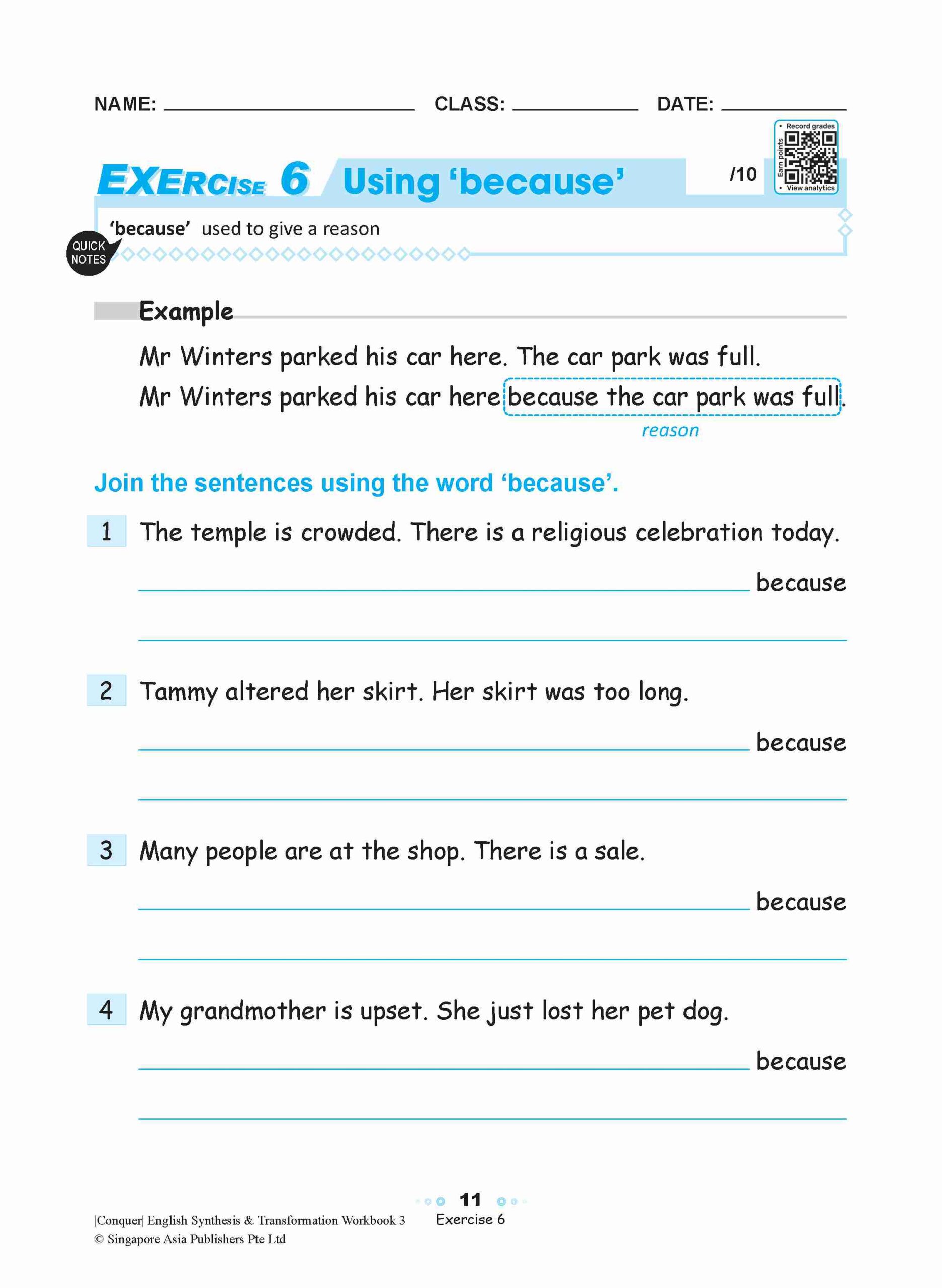 Conquer English Synthesis & Transformation Workbook 3