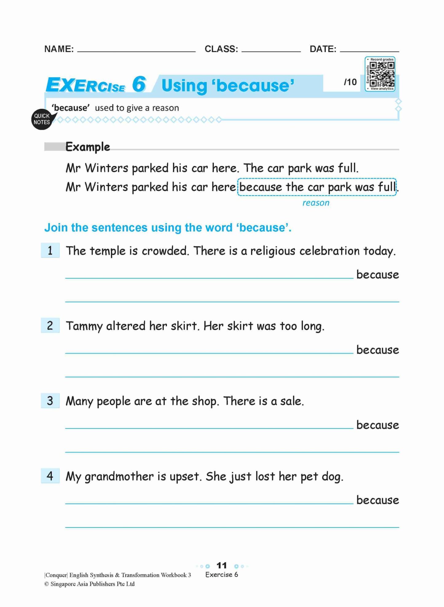 Conquer English Synthesis & Transformation Workbook 3