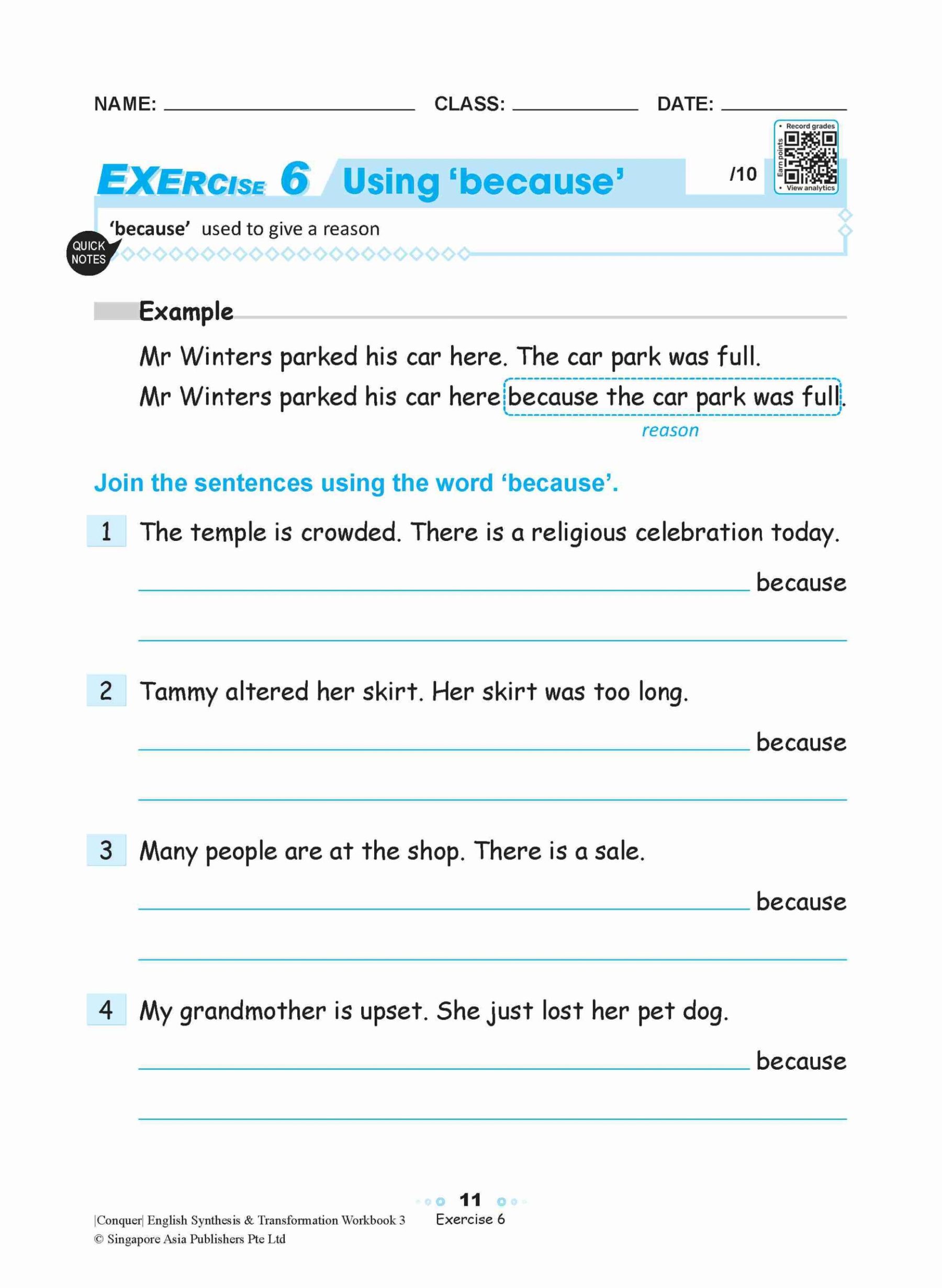 Conquer English Synthesis & Transformation Workbook 3