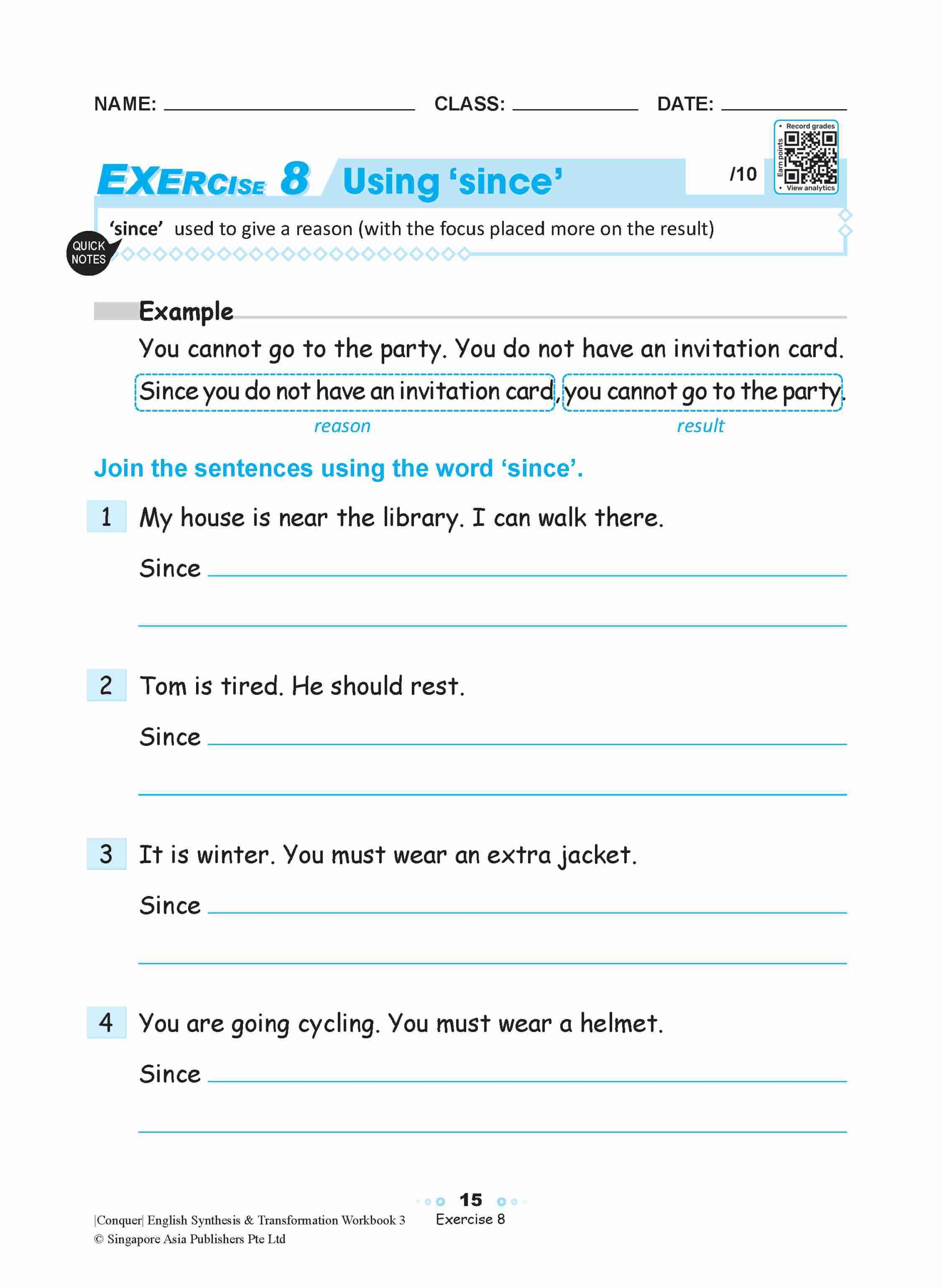 Conquer English Synthesis & Transformation Workbook 3
