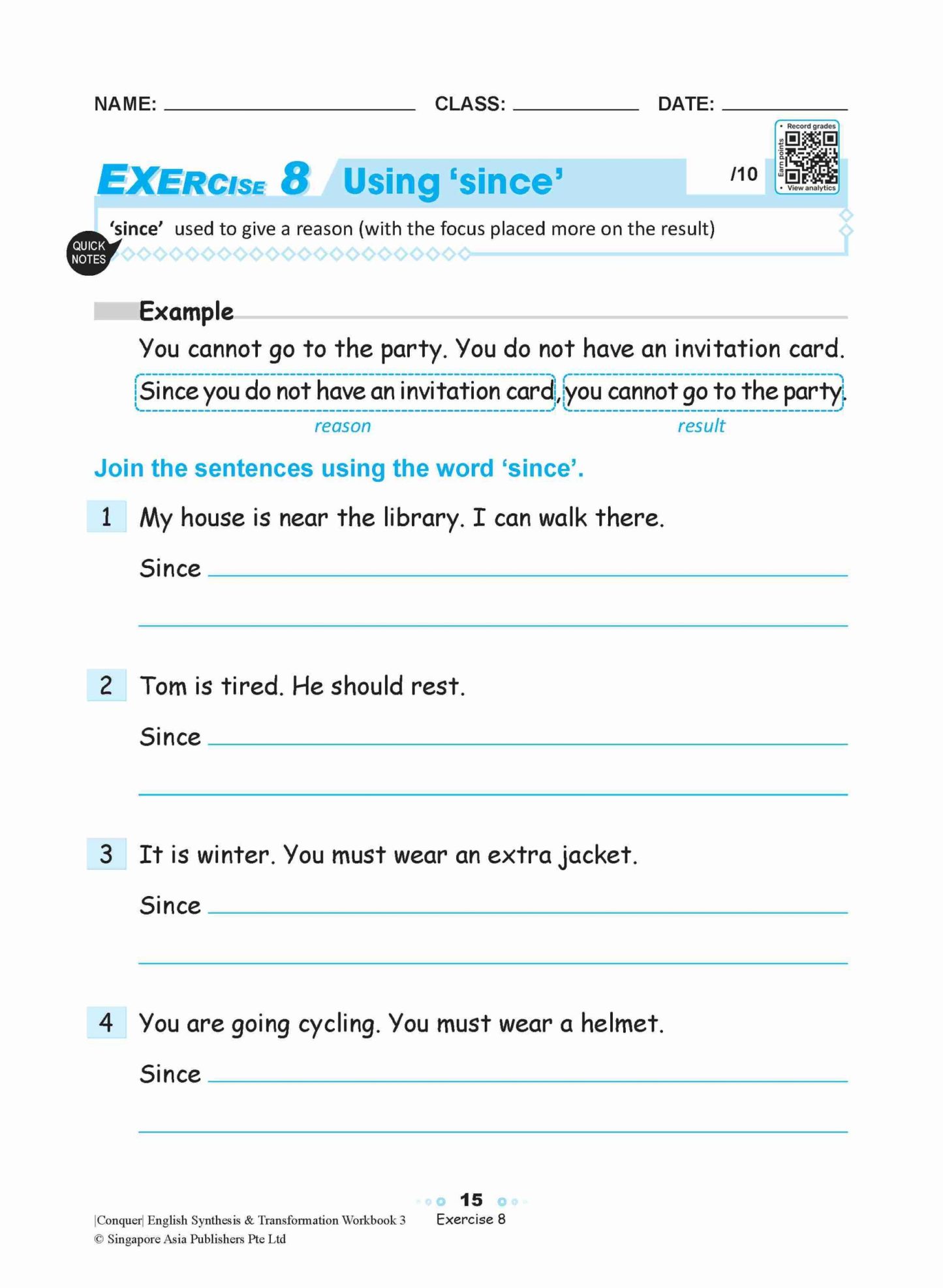 Conquer English Synthesis & Transformation Workbook 3