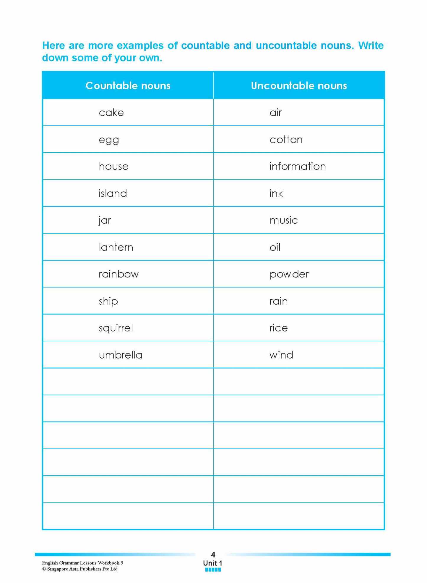 ENGLISH GRAMMAR LESSONS Workbook 5