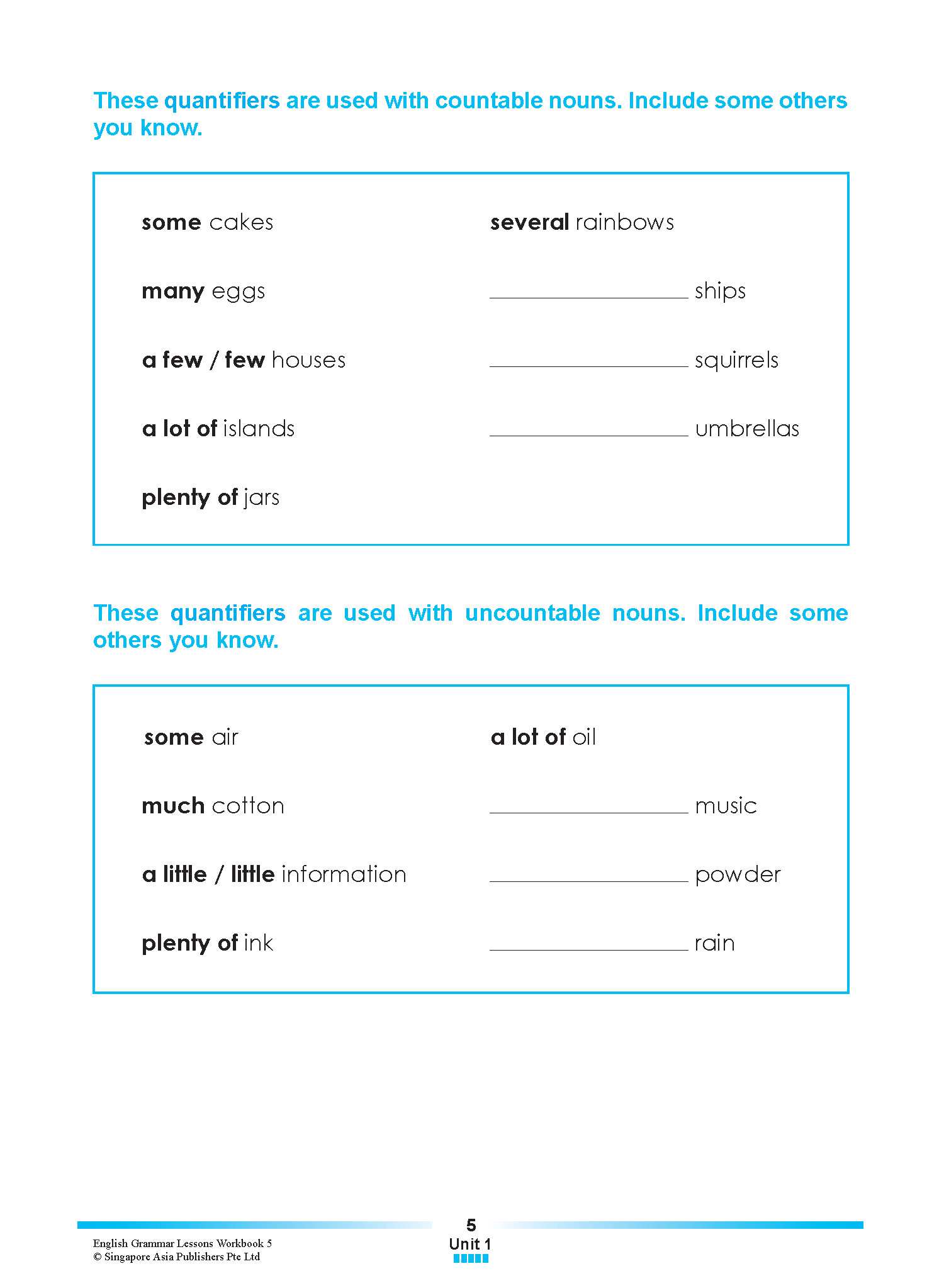 ENGLISH GRAMMAR LESSONS Workbook 5