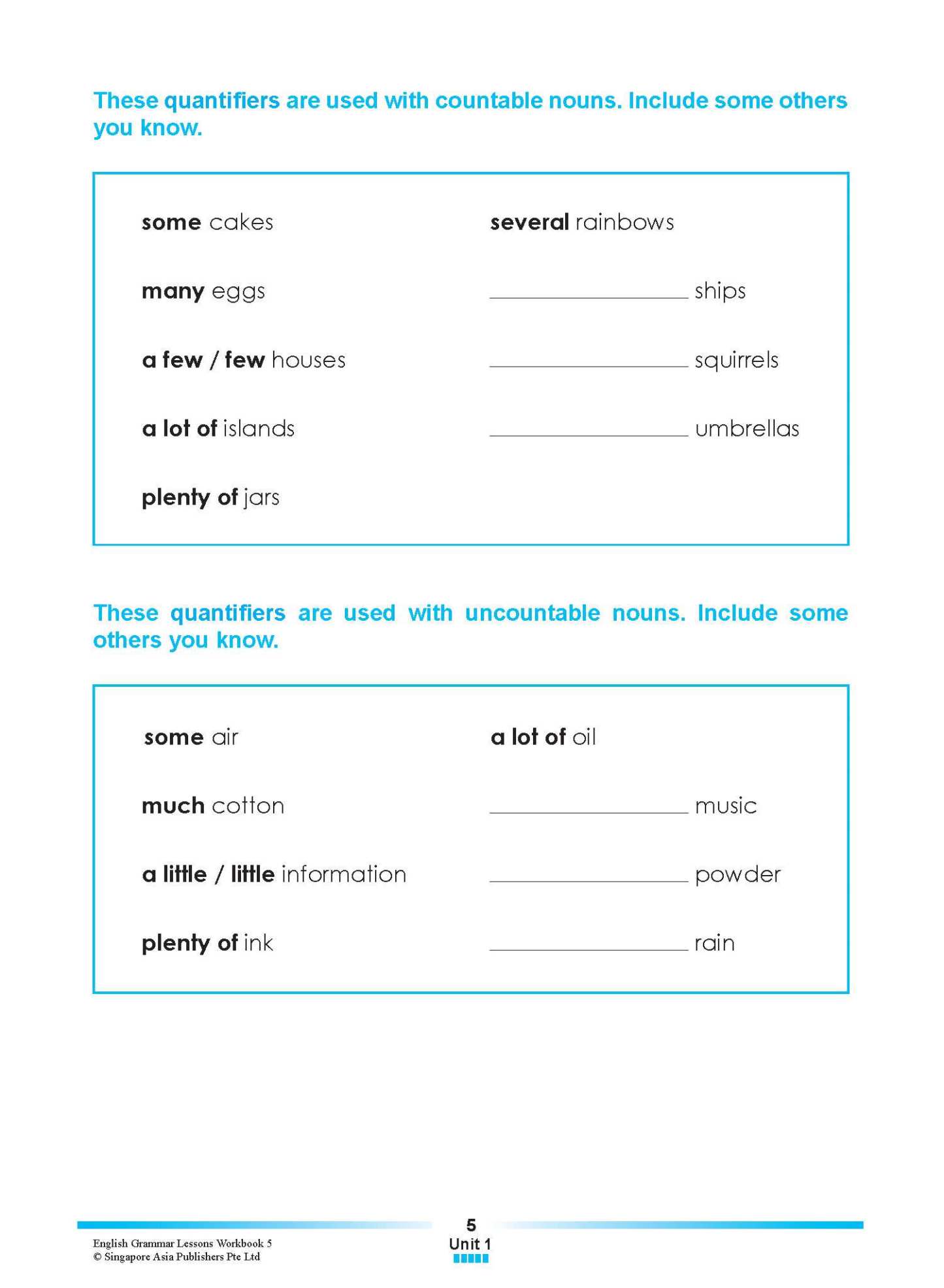 ENGLISH GRAMMAR LESSONS Workbook 5