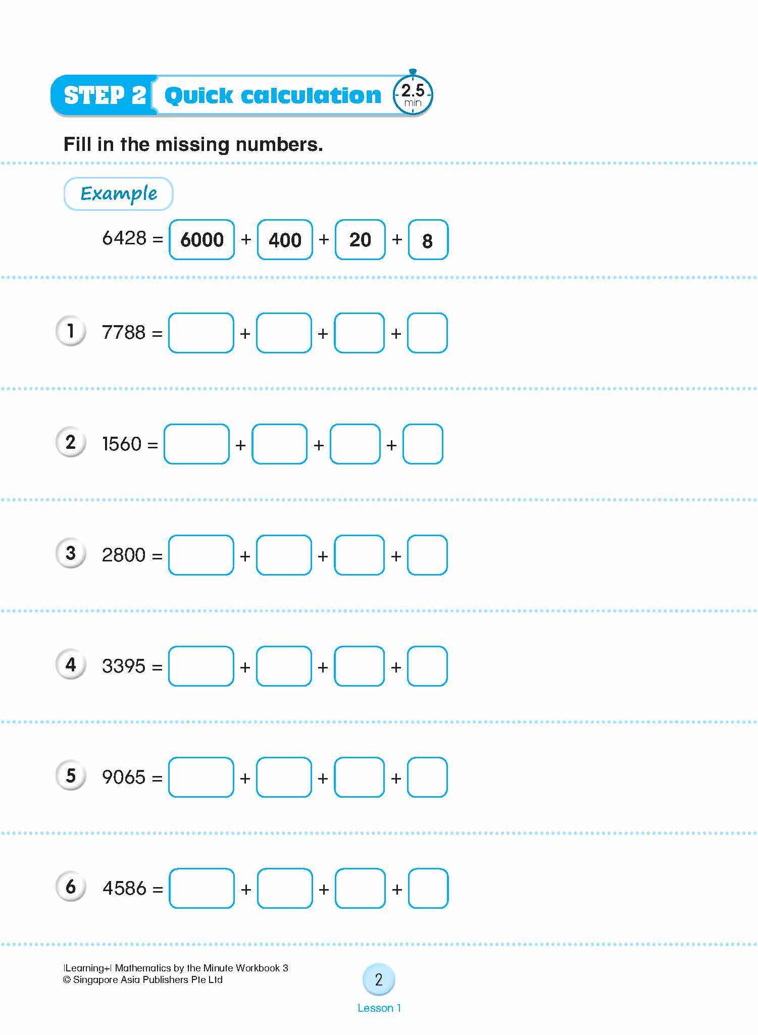 Learning+ Mathematics by the Minute Workbook 3