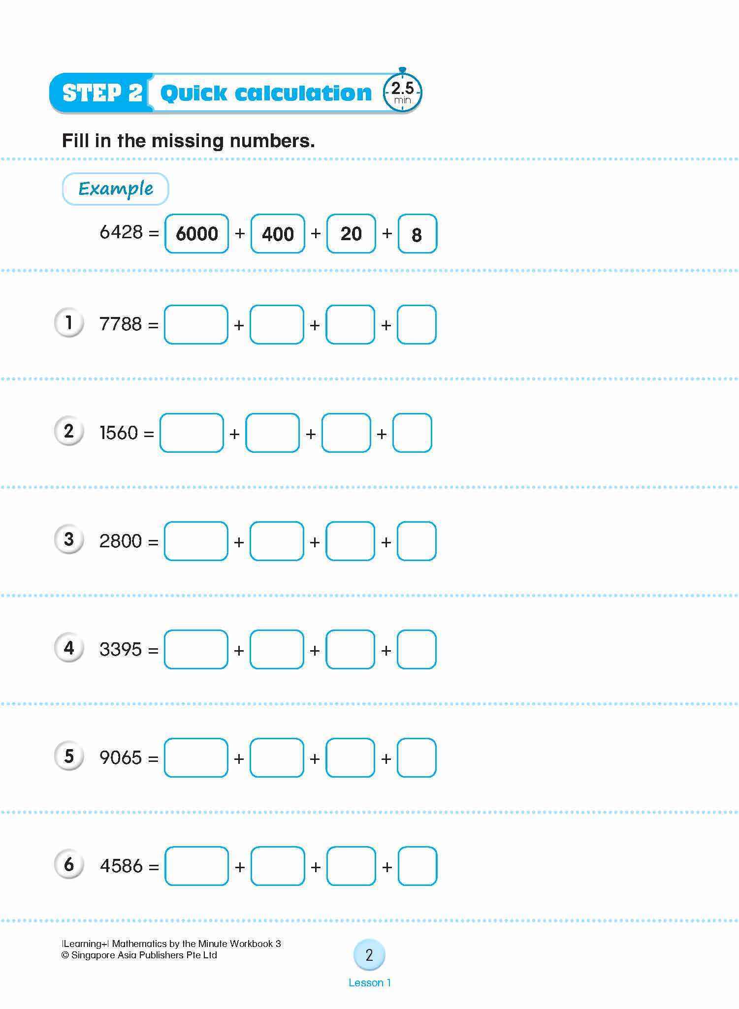 Learning+ Mathematics by the Minute Workbook 3