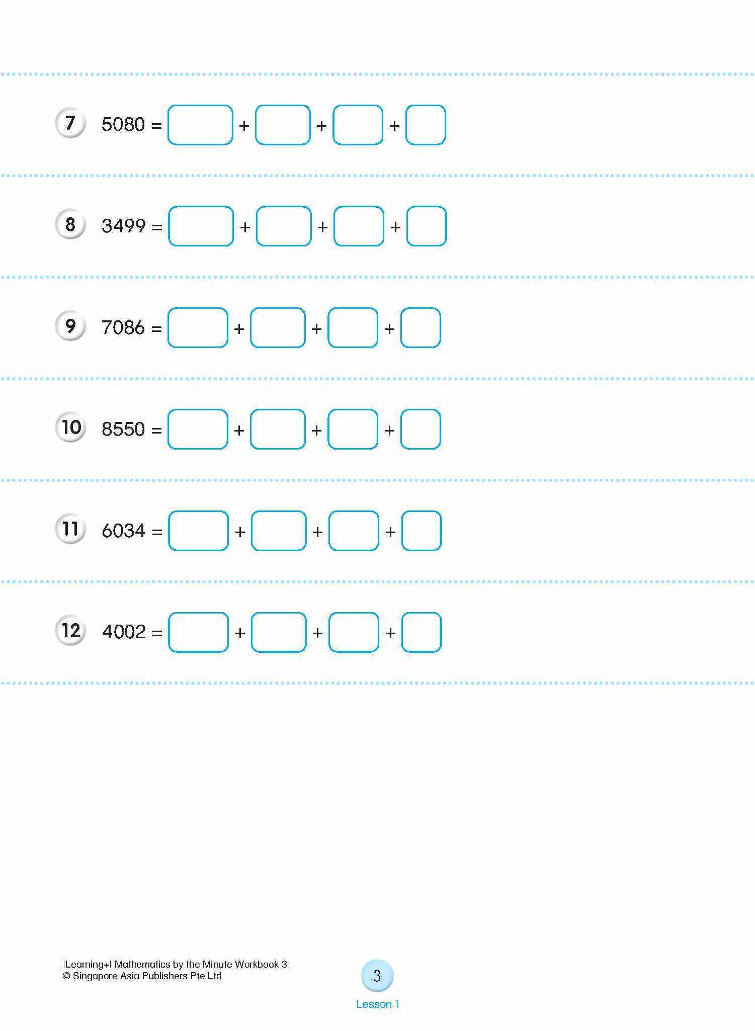 Learning+ Mathematics by the Minute Workbook 3