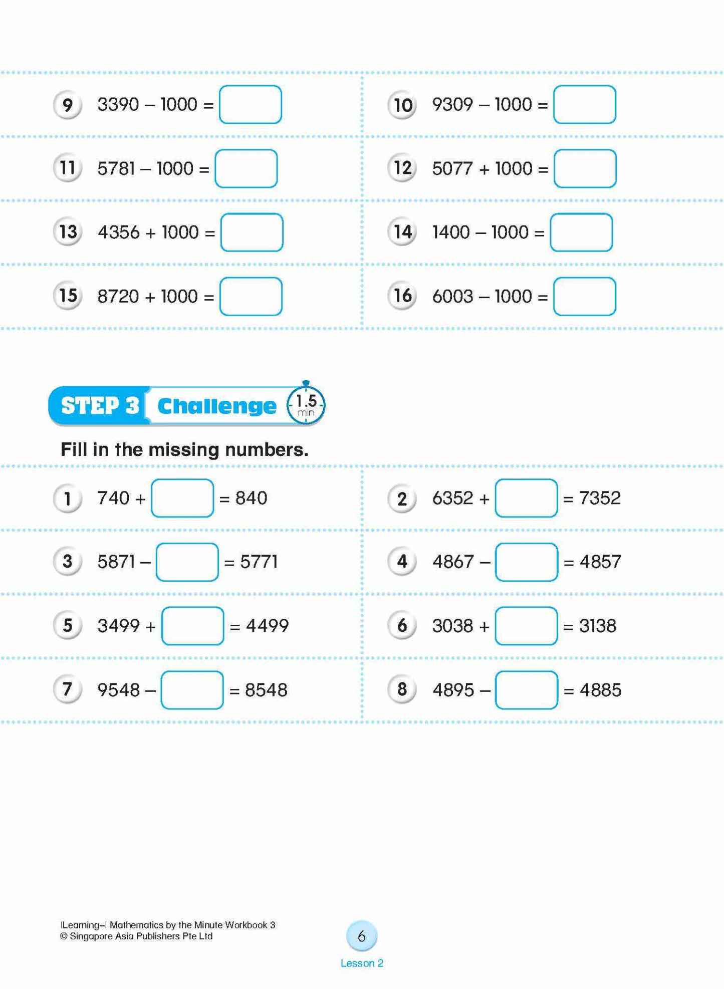 Learning+ Mathematics by the Minute Workbook 3