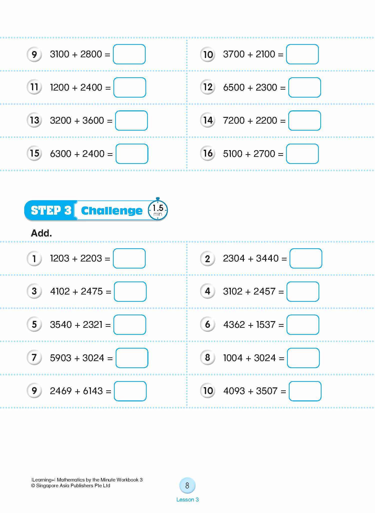 Learning+ Mathematics by the Minute Workbook 3
