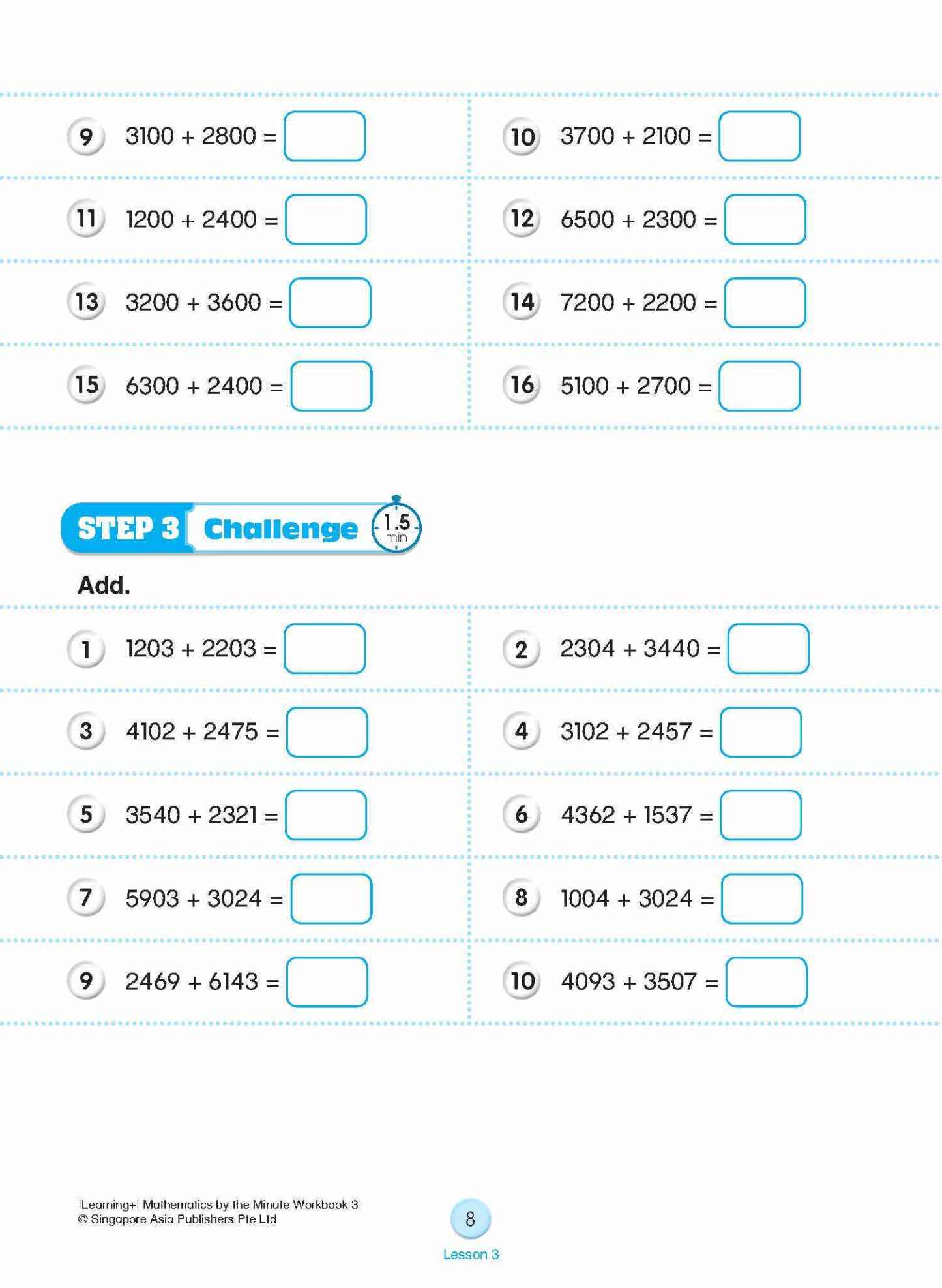 Learning+ Mathematics by the Minute Workbook 3