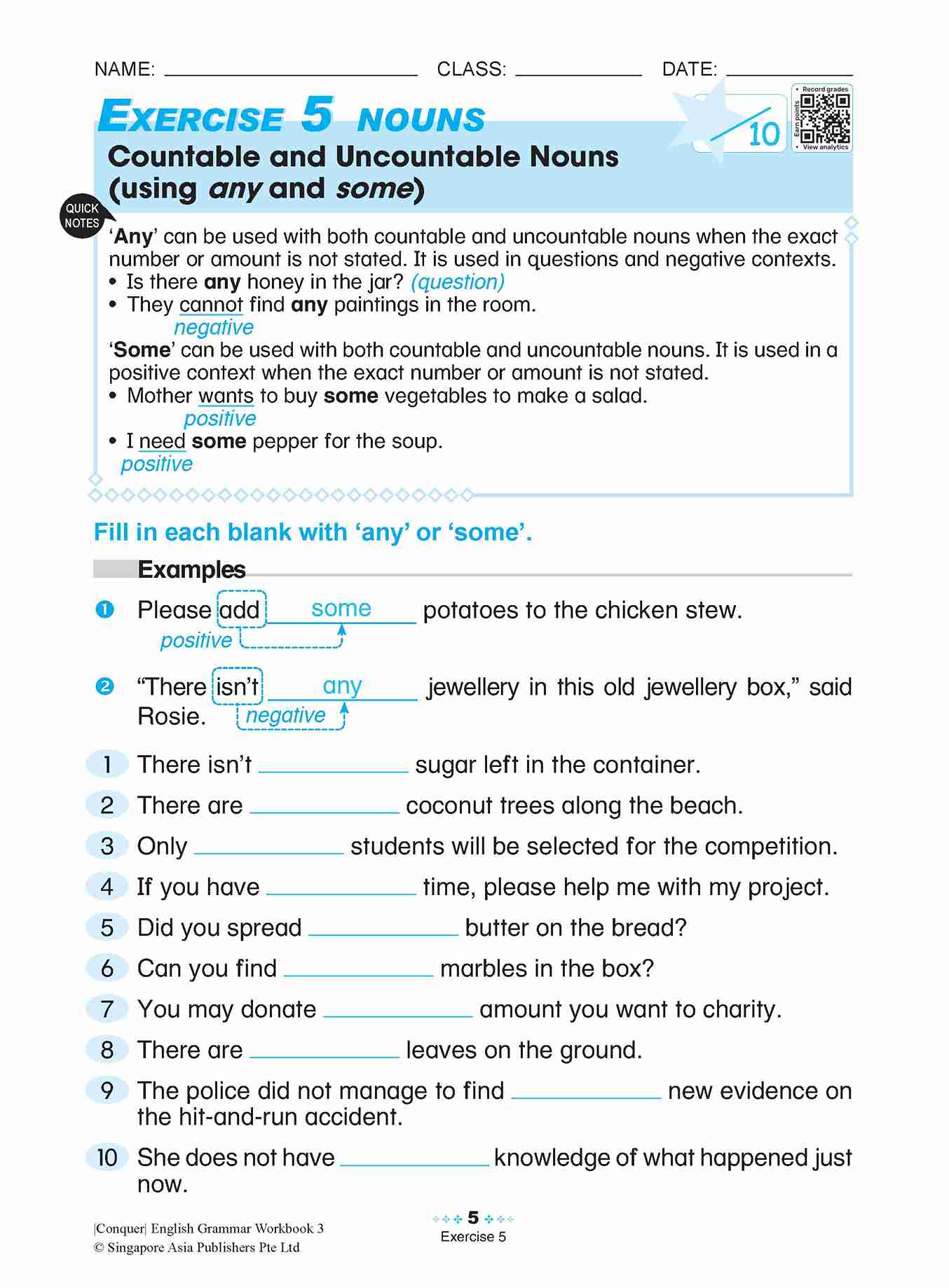 Conquer English Grammar Workbook 3
