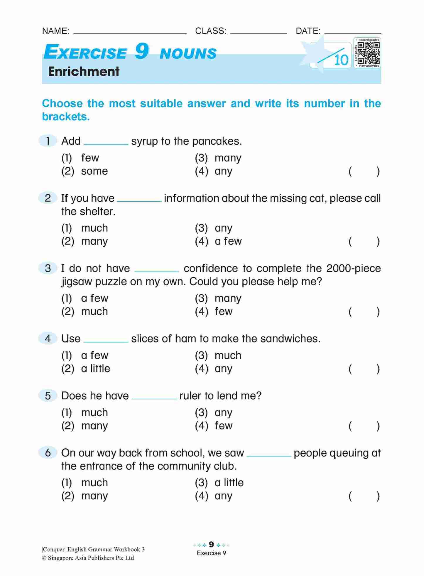 Conquer English Grammar Workbook 3