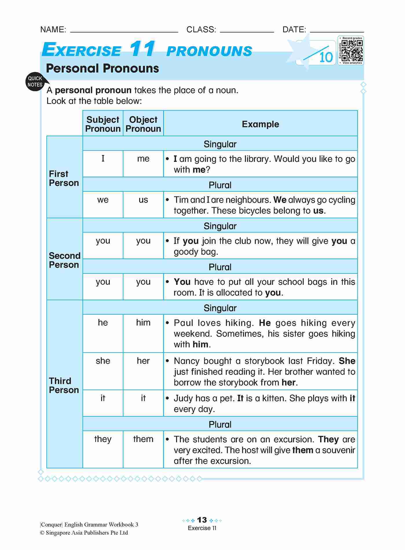 Conquer English Grammar Workbook 3