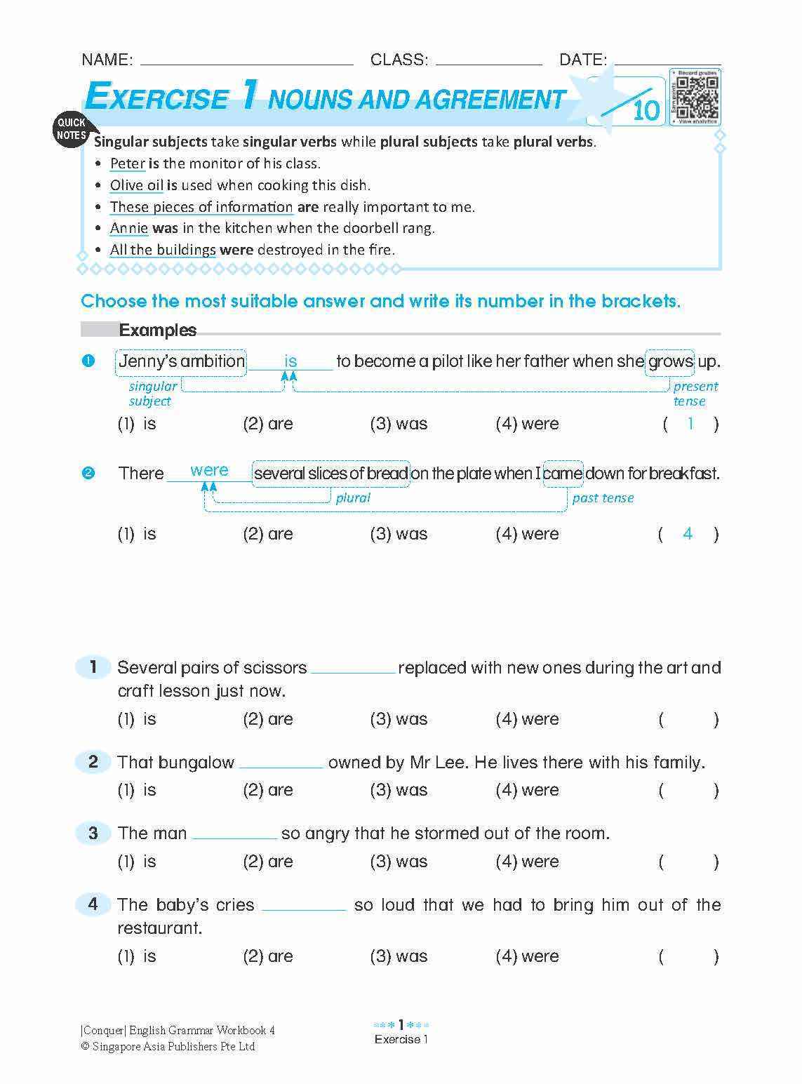 Conquer English Grammar Workbook 4