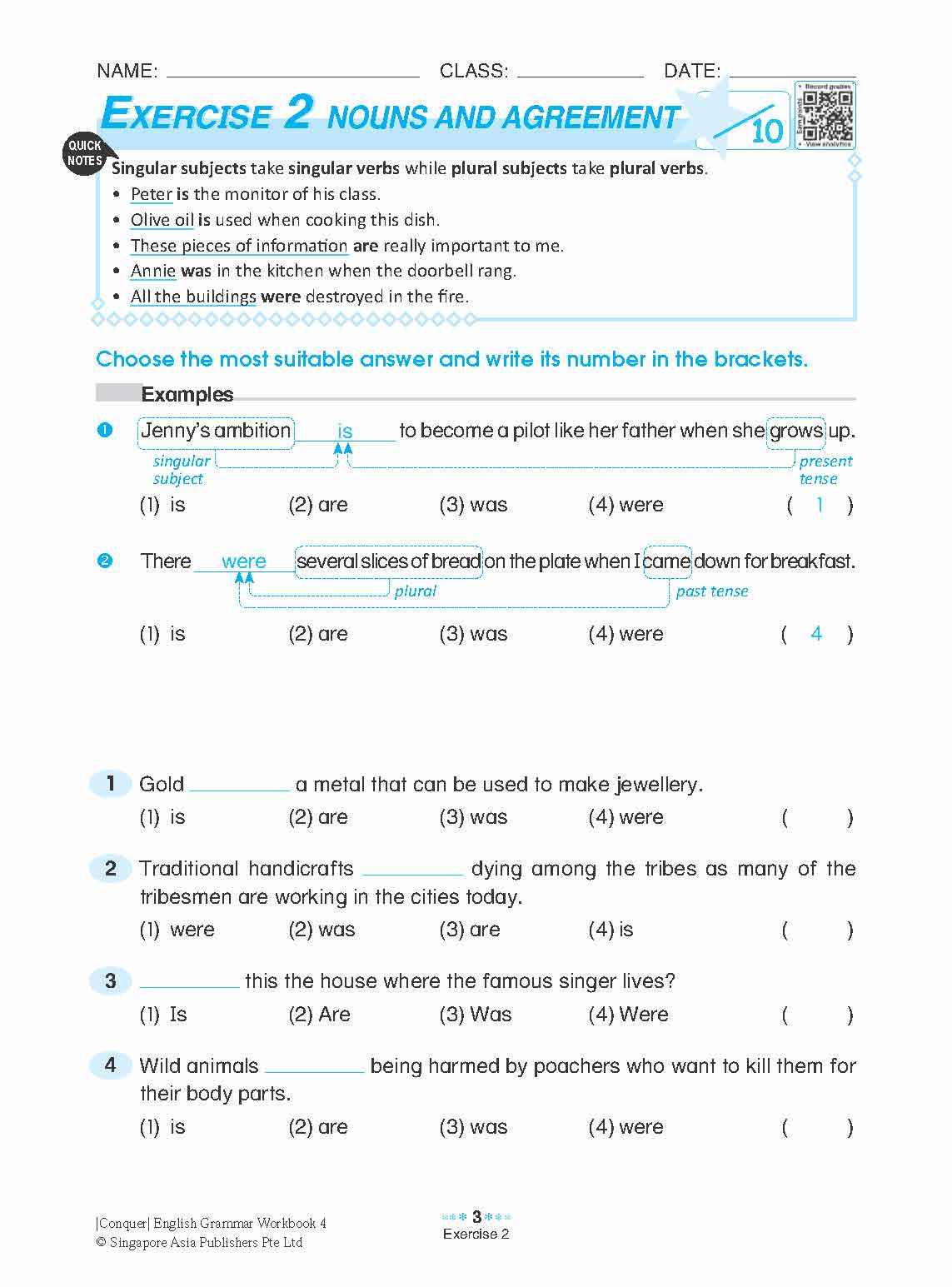 Conquer English Grammar Workbook 4
