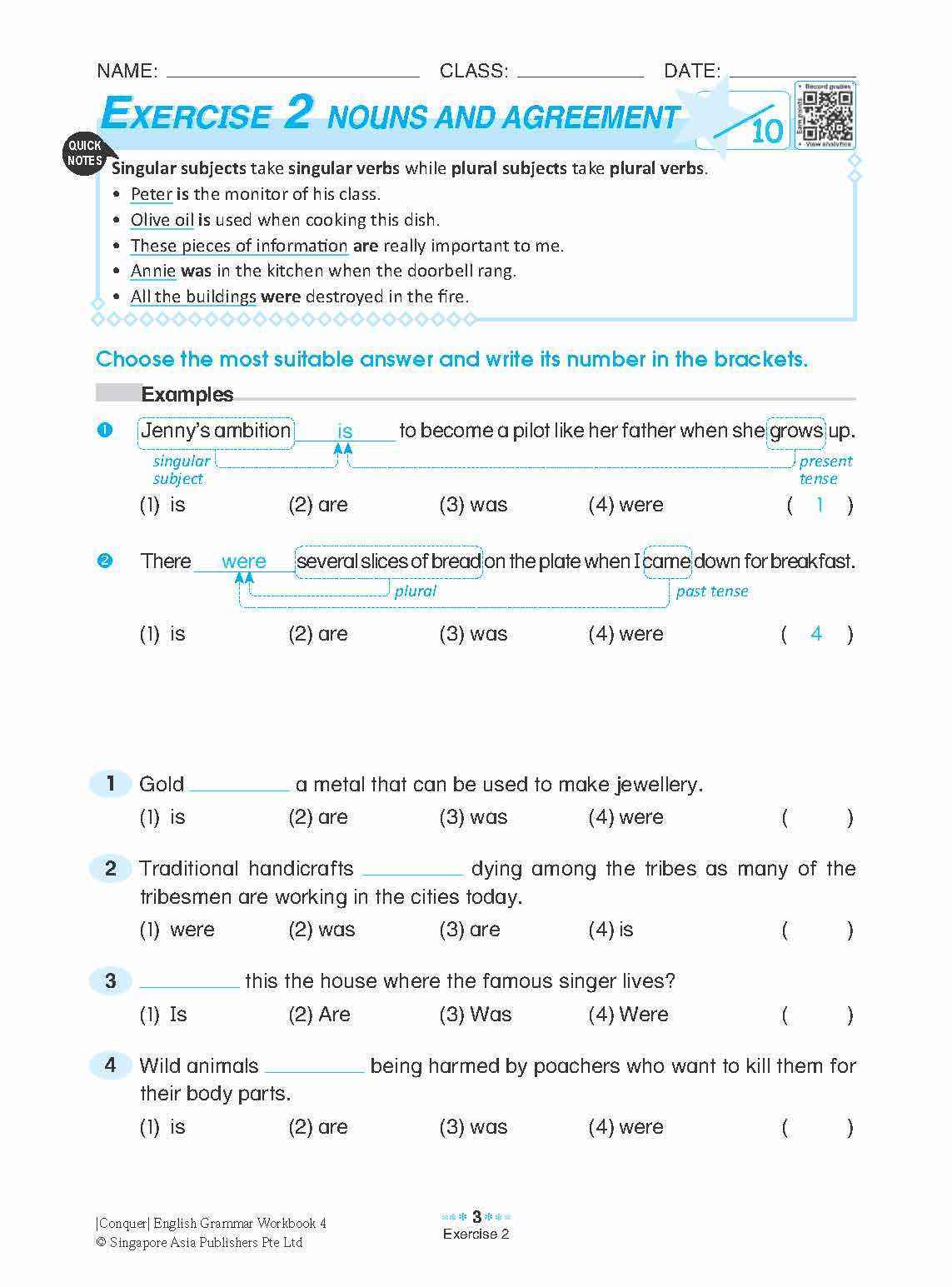 Conquer English Grammar Workbook 4