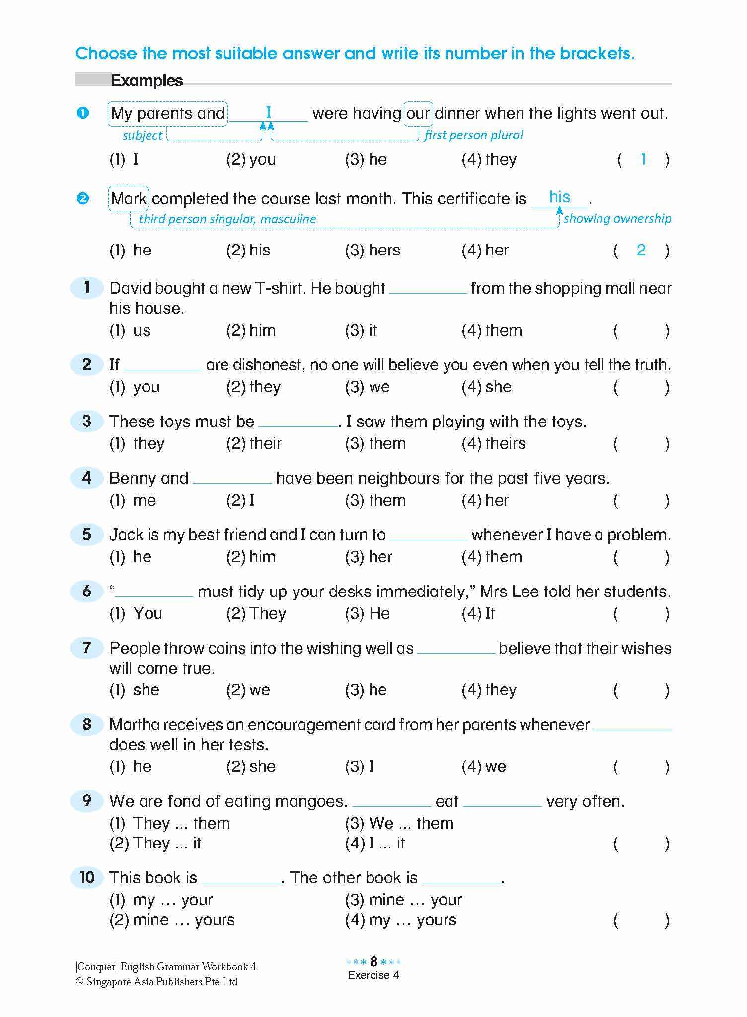 Conquer English Grammar Workbook 4