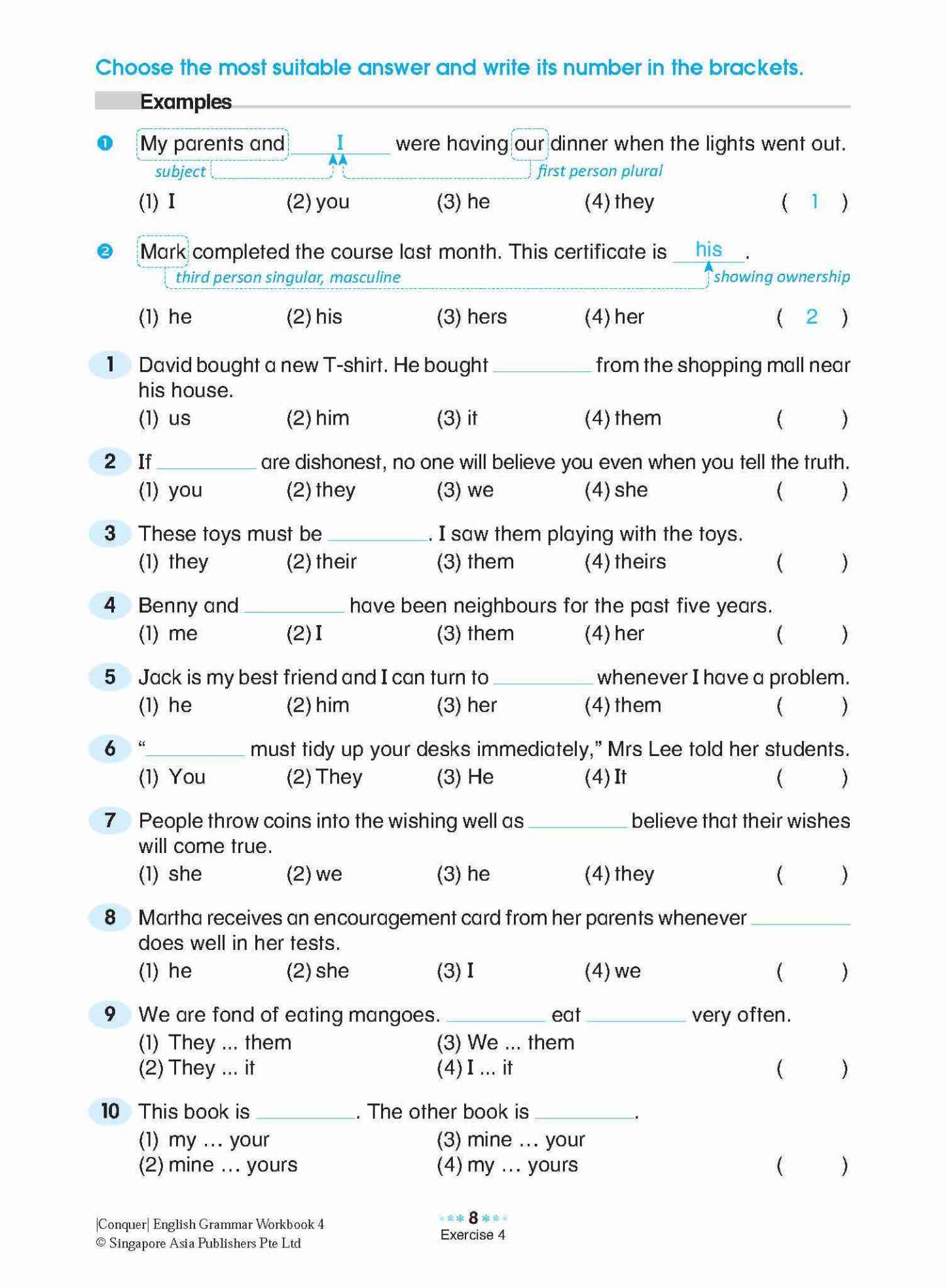 Conquer English Grammar Workbook 4