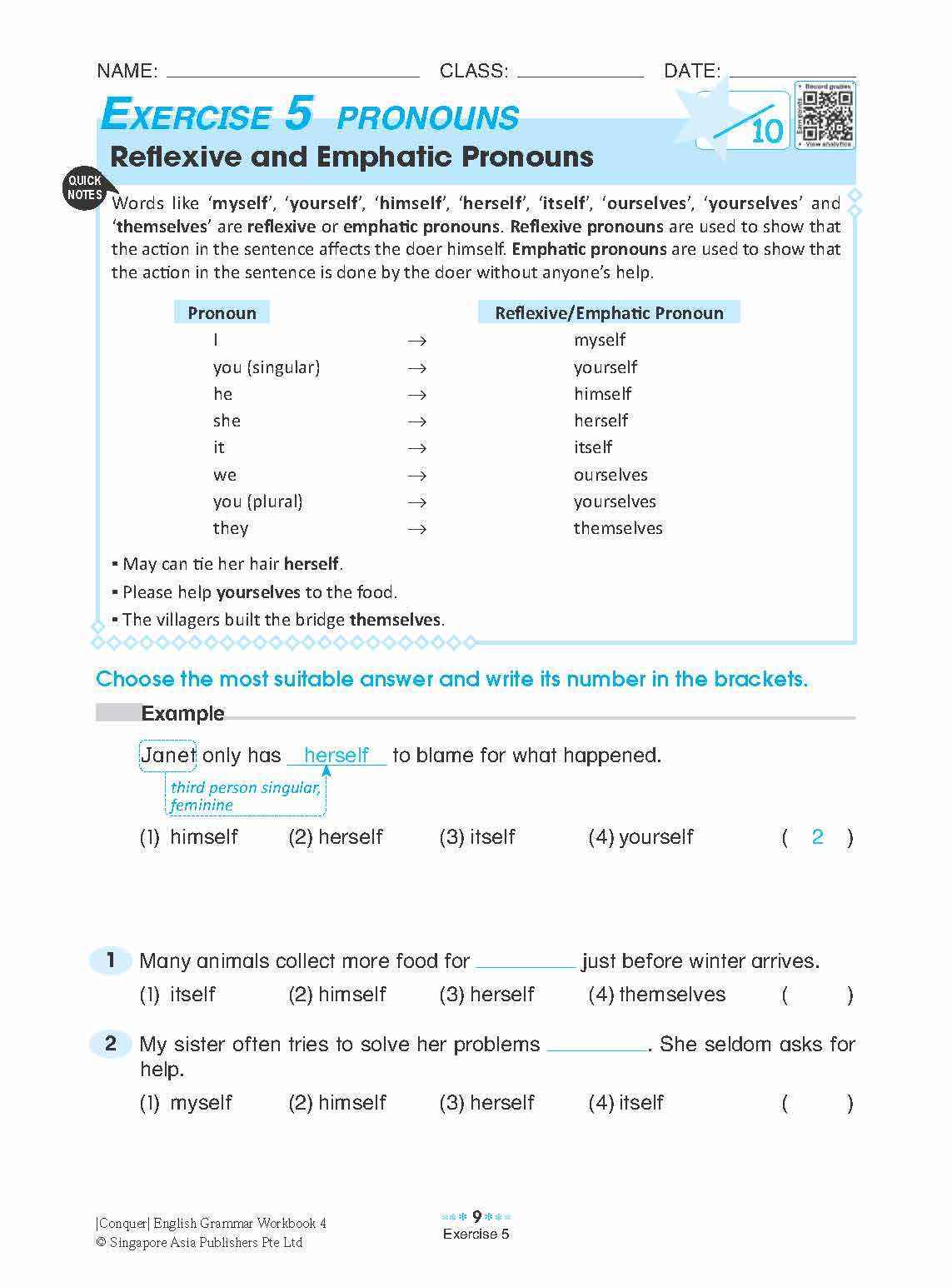 Conquer English Grammar Workbook 4
